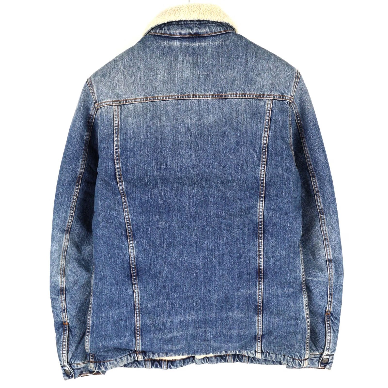 Nudie Jeans NUDIE JEANS Lenny Tangerine Blue Men Jacket Blue Cotton Sherpa Lined Denim M Size US 31 - 4 Thumbnail