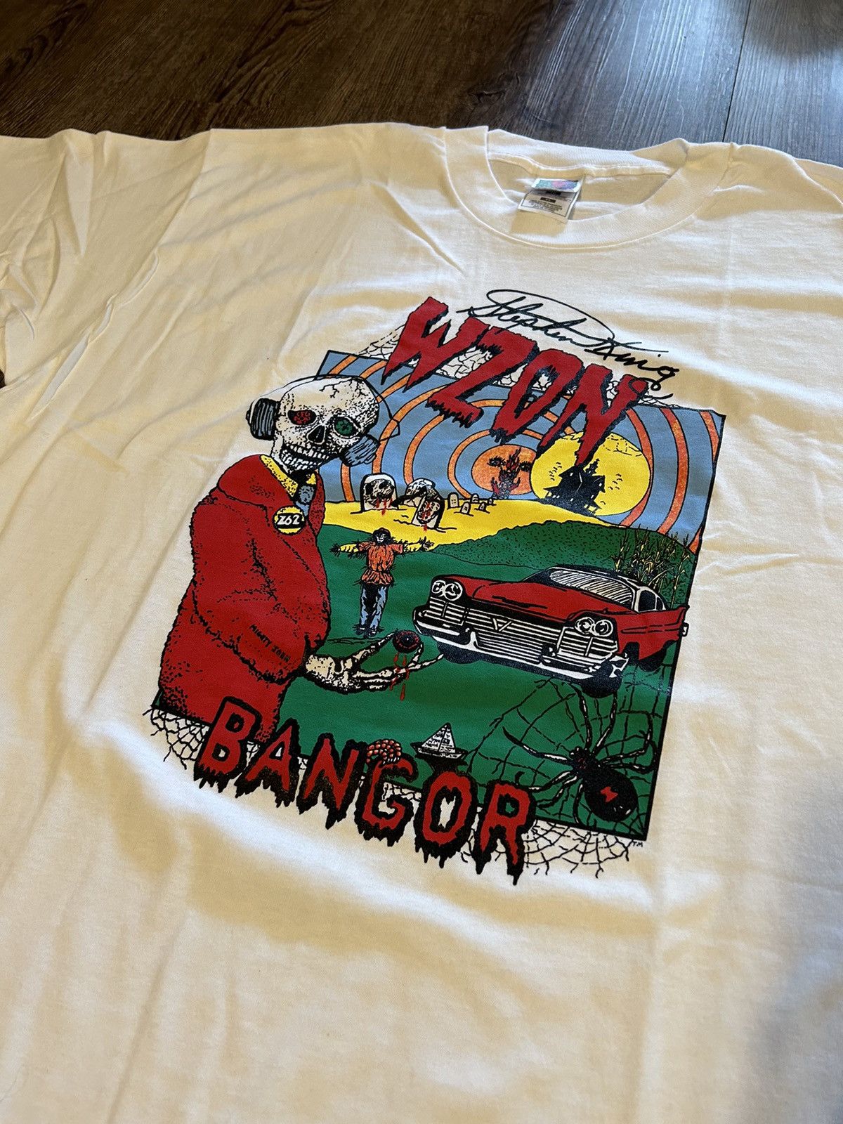 Other × Vintage Vintage Stephen King WZON Bangor T Shirt Size XL White RARE Size US XL / EU 56 / 4 - 1 Thumbnail