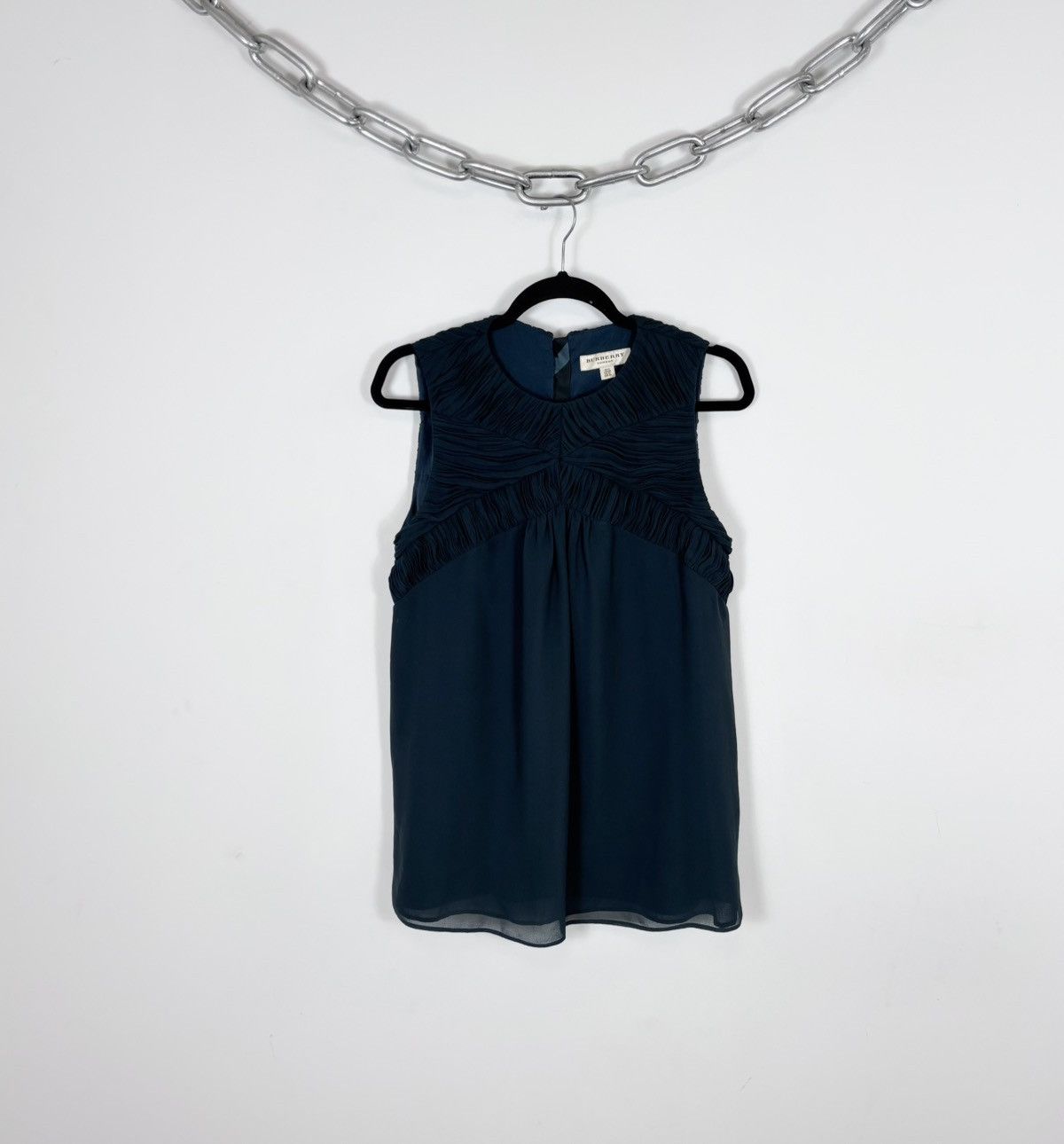 Burberry Burberry Women’s Elegant Sleeveless Ruched Chiffon Dress Size L / US 10 / IT 46 - 1 Thumbnail