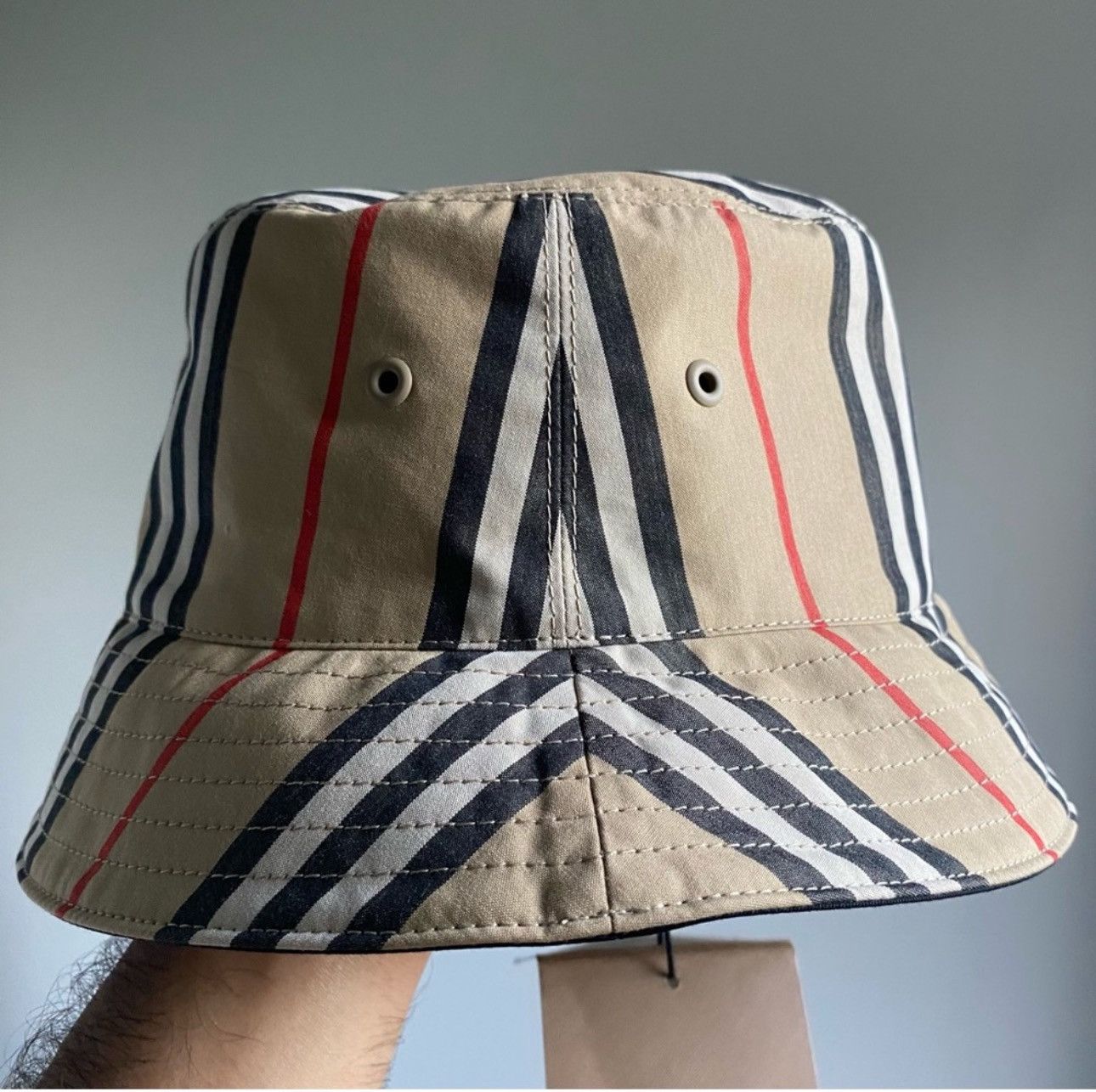 image of Burberry Bucket Hat in Beige, Men's