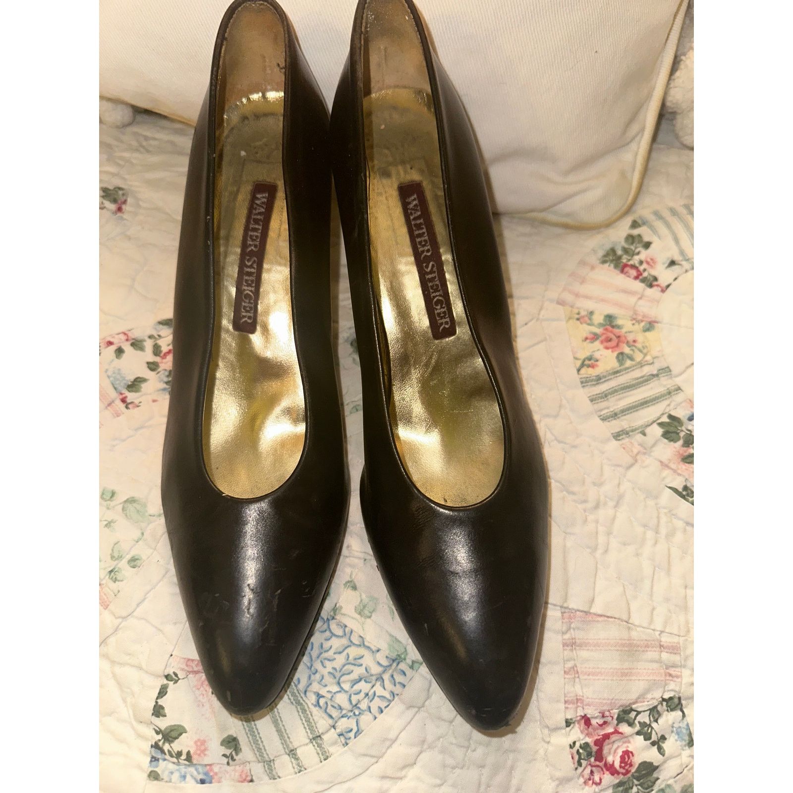 Walter Steiger WALTER STEIGER BLACK LEATHER PUMPS 7.5N Size US 7.5 / IT 37.5 - 3 Thumbnail