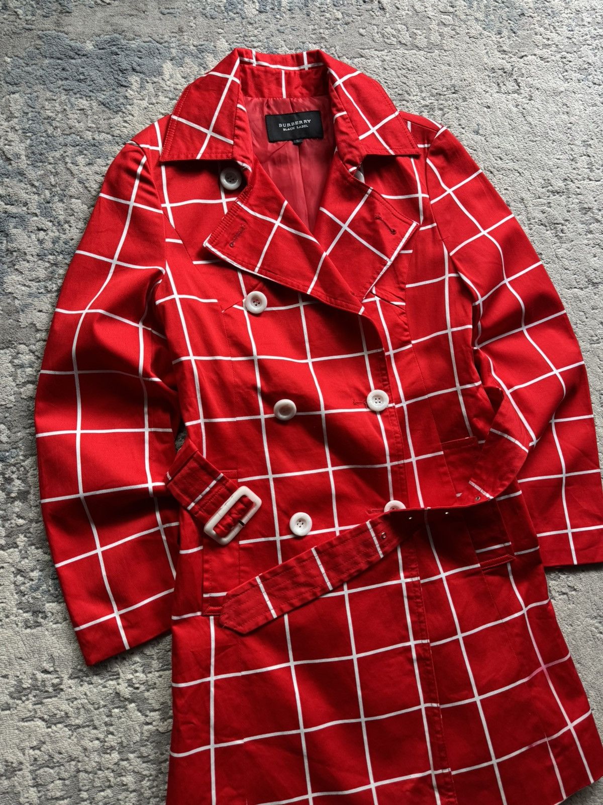 Burberry Burberry Vintage Black Label Checkered Plaid Trench Jacket L Size L / US 10 / IT 46 - 2 Thumbnail