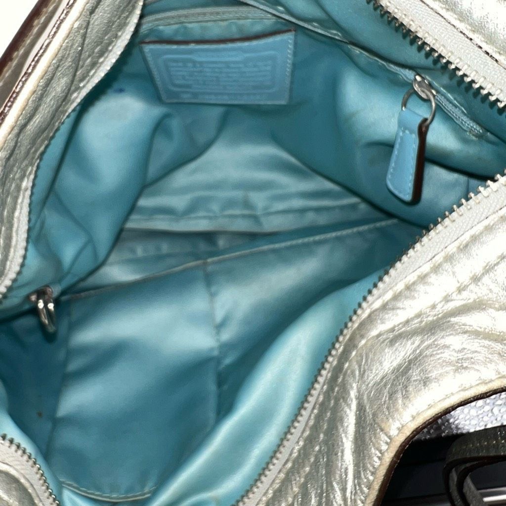 Coach COACH Signature ZOE HOBO Khaki/metallic Jacquard Leather Bag Size ONE SIZE - 13 Thumbnail