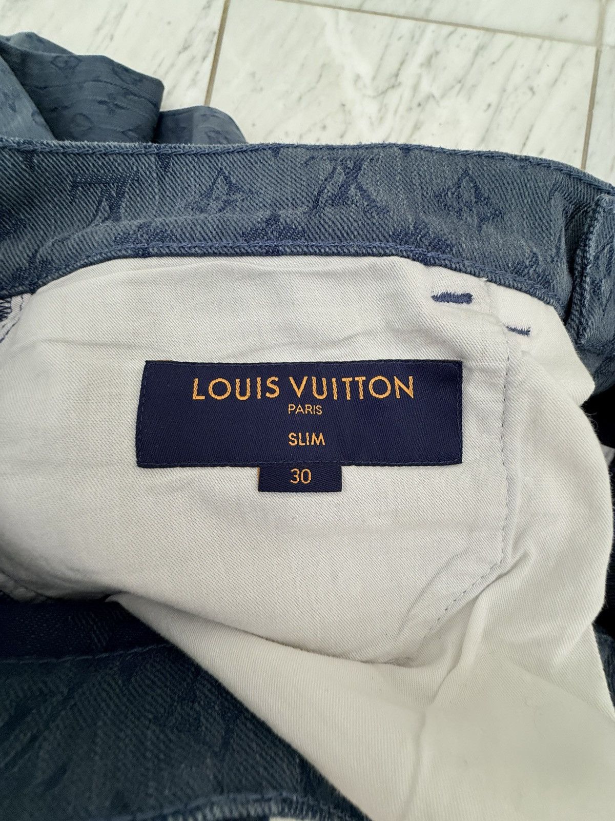 Louis Vuitton × Virgil Abloh Louis Vuitton Monogram Denim Jeans Navy Blue US 30 Size US 30 / EU 46 - 3 Thumbnail
