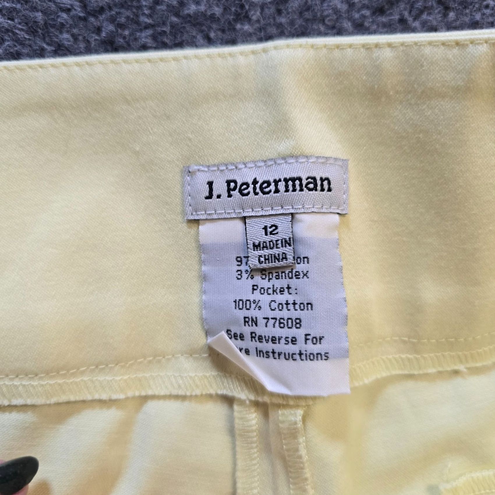Vintage J. Peterman Pants Womens Size 12 Yellow Bow Cropped Capri Tapered Zip Front Flat Front Summer Preppy Casual Mock-Not-Needed Size 34" / US 12 / IT 48 - 4 Thumbnail