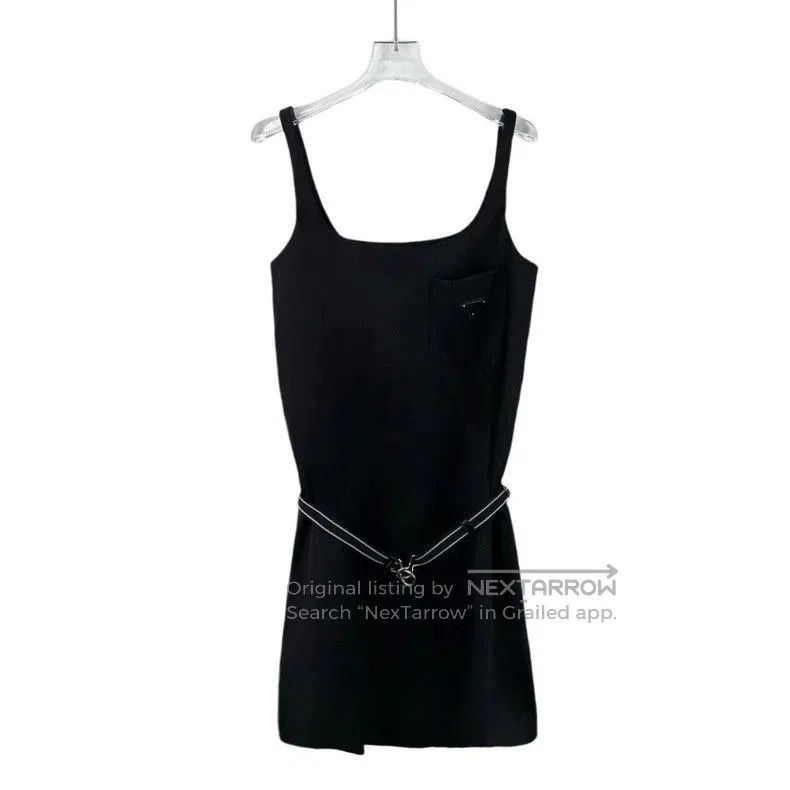 Prada Prada Black Triangle Logo Camisole Dress. Size US M / EU 48-50 / 2 - 1 Thumbnail