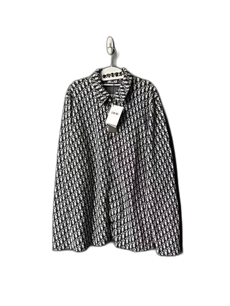 Dior Navy Knit Printed Shirt by Dior Size US XL / EU 56 / 4 - 1 Thumbnail