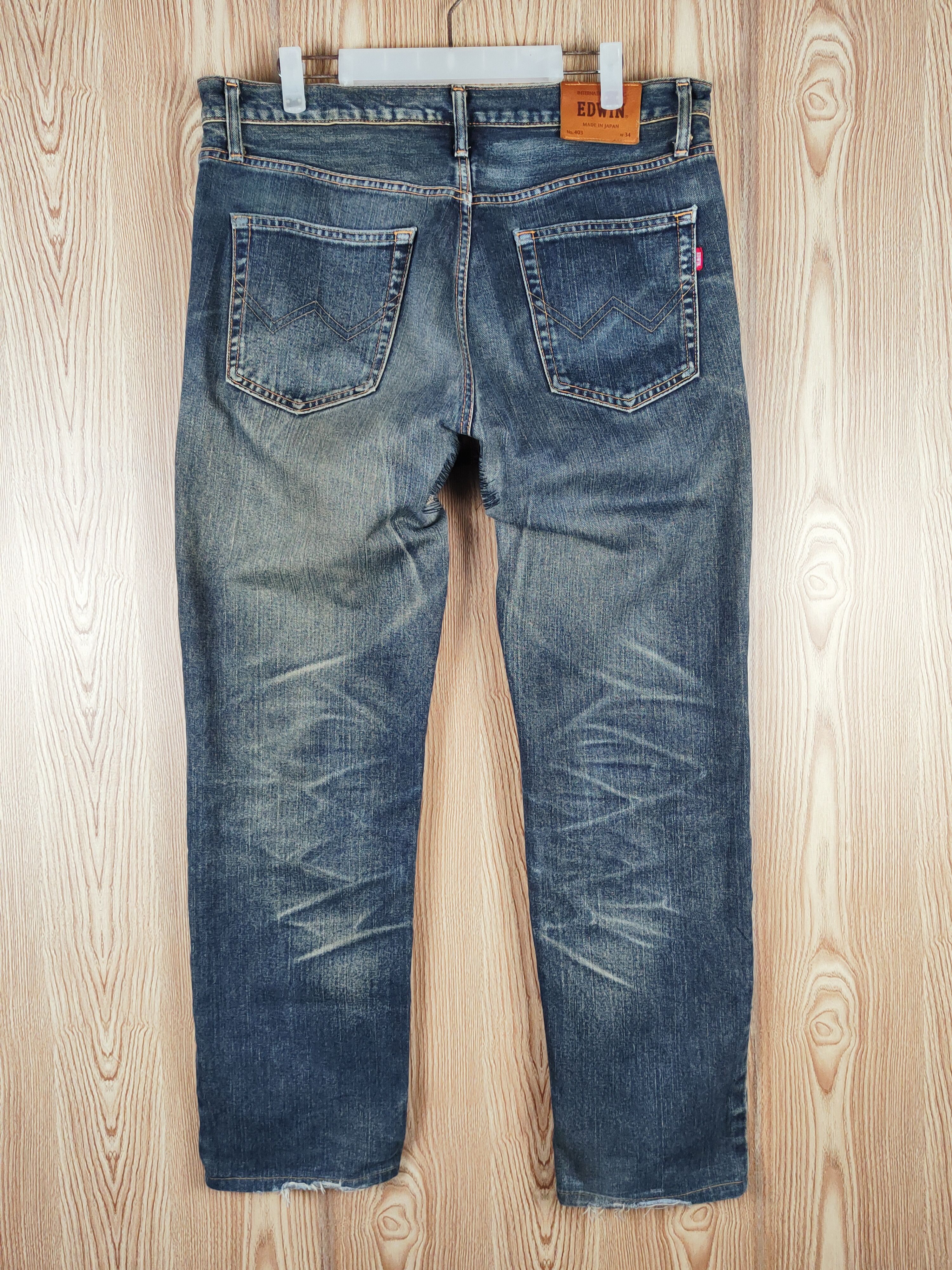 Edwin Edwin Dark Blue Faded Distressed Ripped Jeans #S2720 Size US 34 / EU 50 - 10 Thumbnail