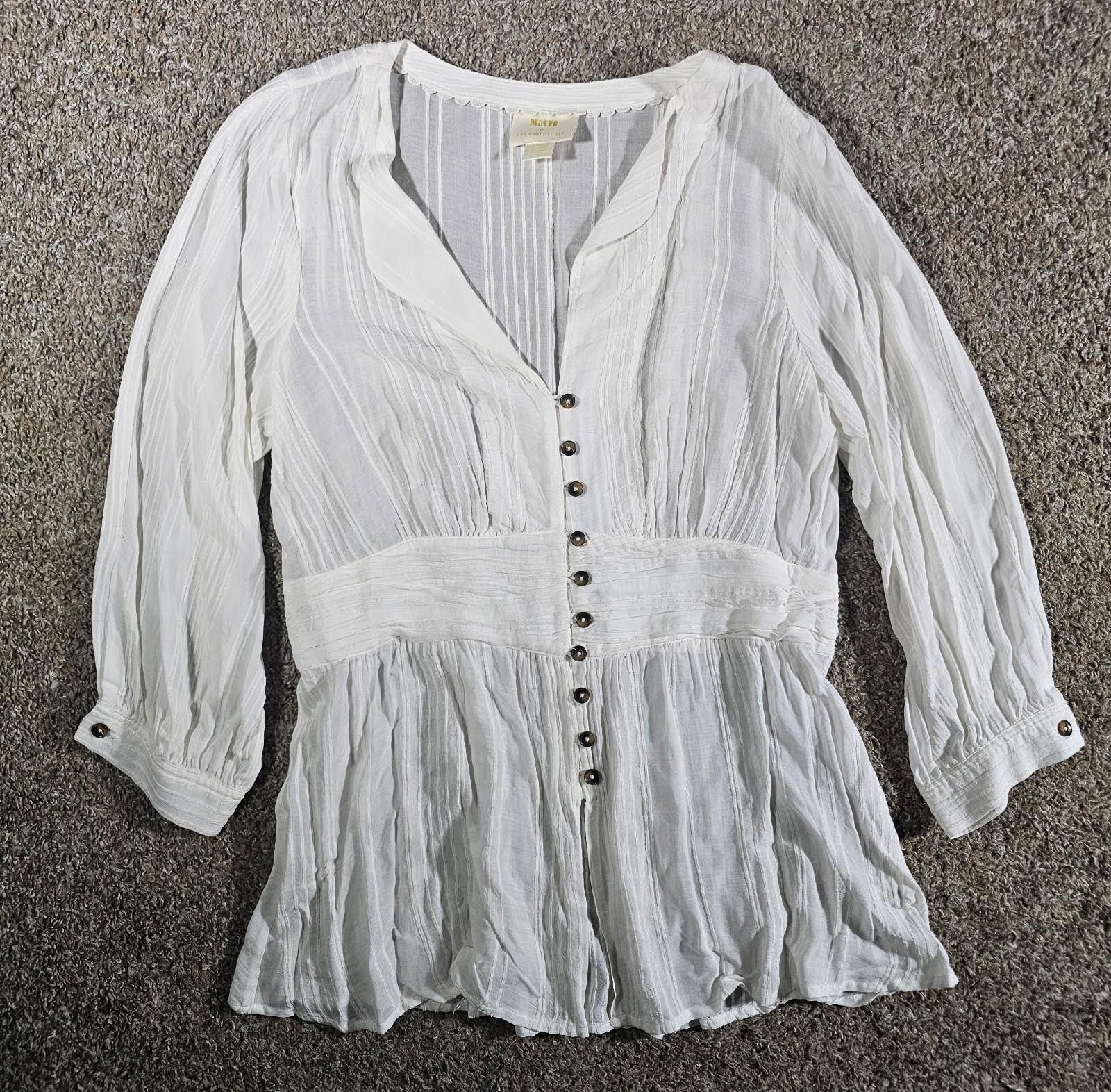 Marvel Comics maeve anthropologie White Blouse US12 Size XL / US 12-14 / IT 48-50 - 1 Thumbnail