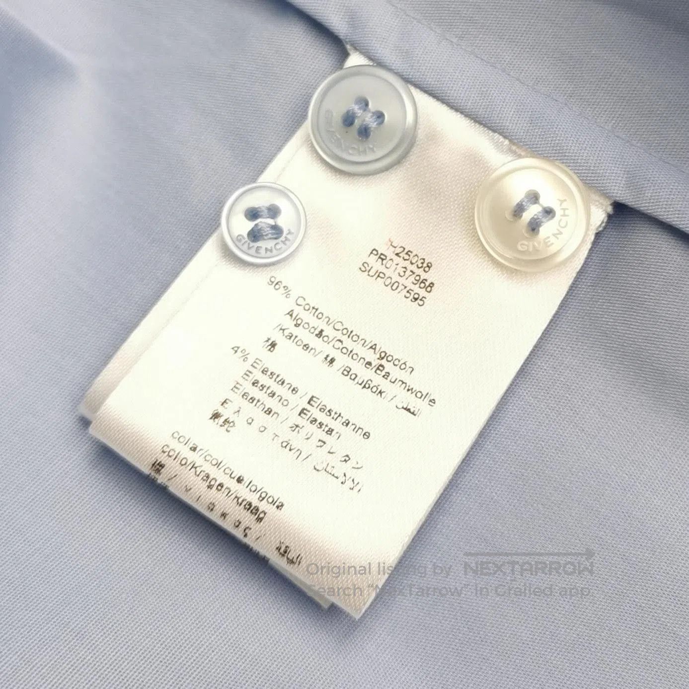 Givenchy Givenchy Blue Collared Long-Sleeve Shirt L. Size US L / EU 52-54 / 3 - 3 Thumbnail