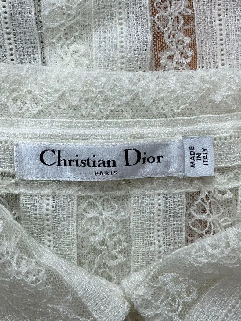 Dior Dior White Lace CD Bee Embroidery Shirt. Size US S / EU 44-46 / 1 - 4 Thumbnail
