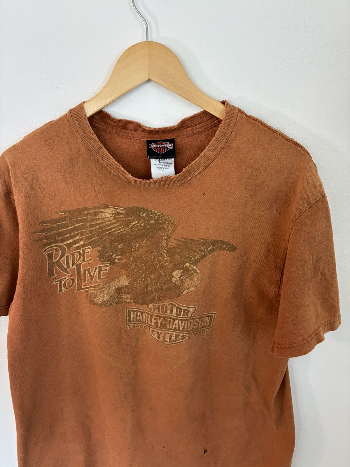 Harley Davidson Sun Faded Burnt Orange Harley Davidson Bald Eagle Tee Size US L / EU 52-54 / 3 - 2 Thumbnail
