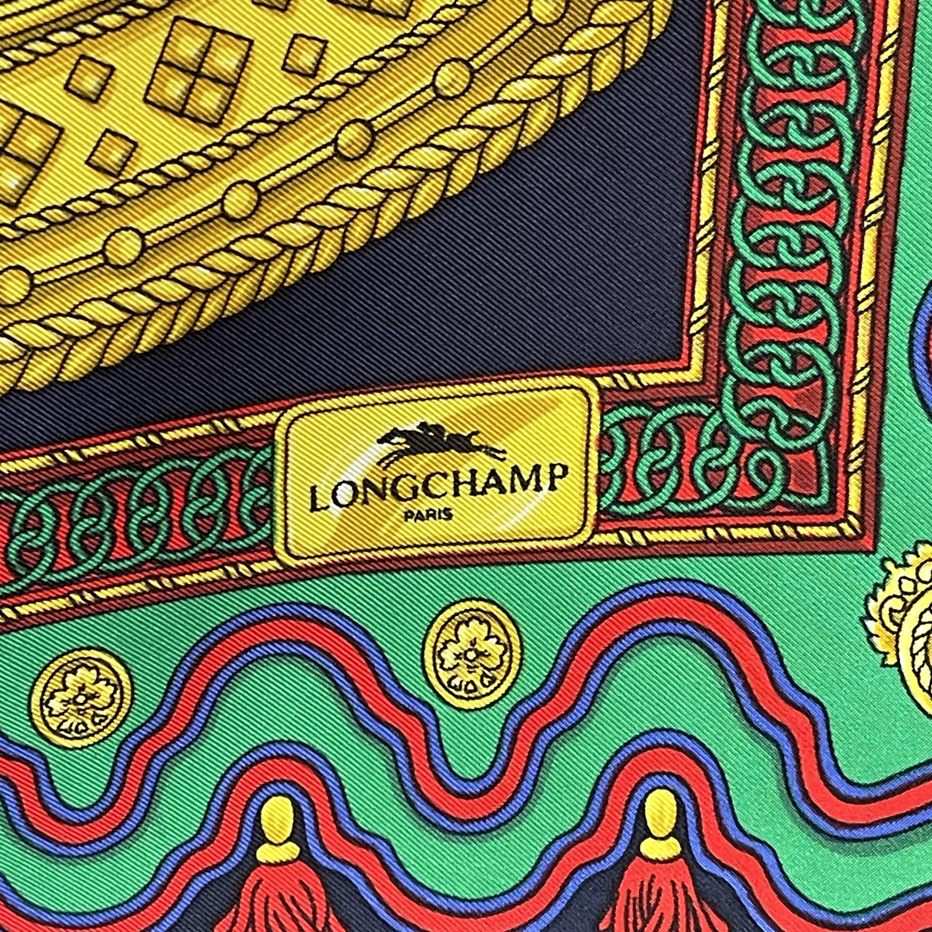 Longchamp Vintage Longchamp Silk Scarf With Equestrian-Themed- S7051 Size ONE SIZE - 5 Thumbnail