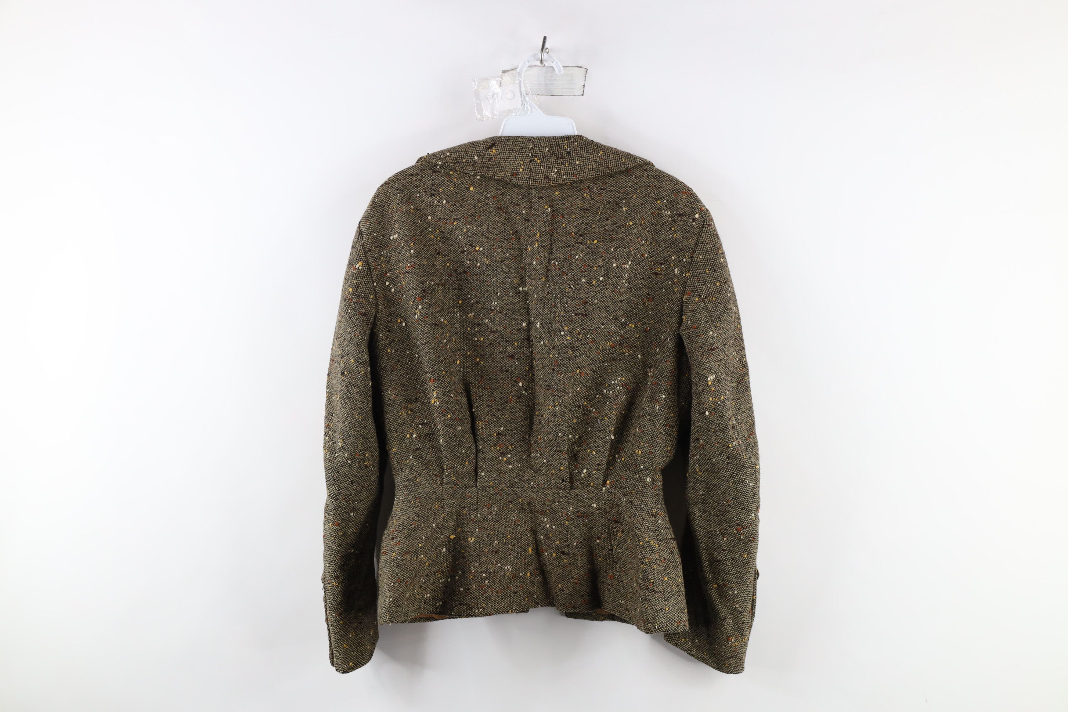 Vintage Vintage 50s Italian Couture Tweed Button Blazer Jacket Italy Size XL / US 12-14 / IT 48-50 - 8 Thumbnail