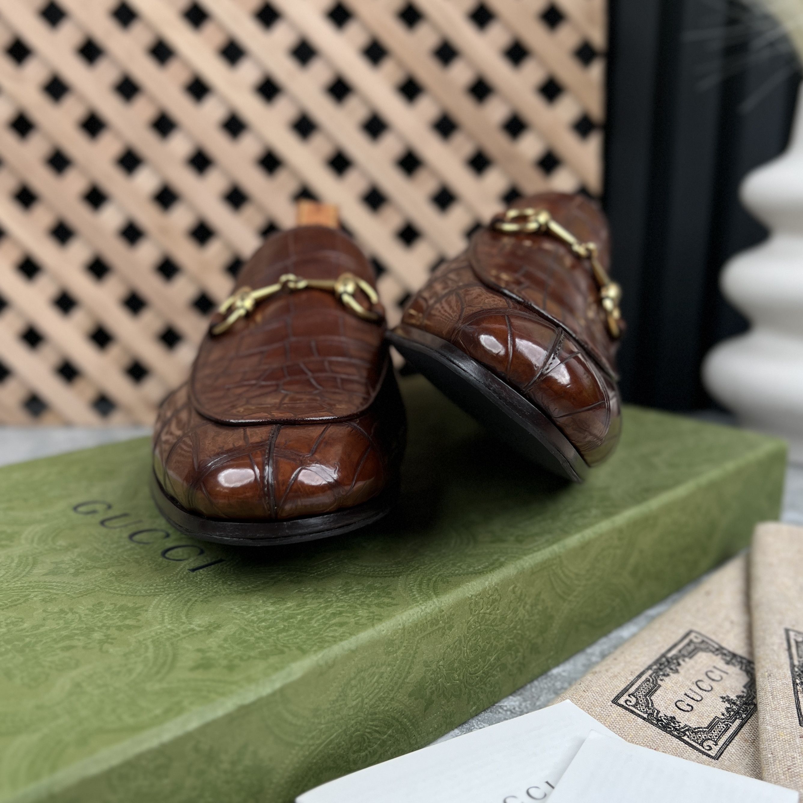 Gucci RRP$4470 RARE Gucci Jordaan Horsebit Loafer Crocodile Leathe Size US 8 / EU 41 - 4 Thumbnail