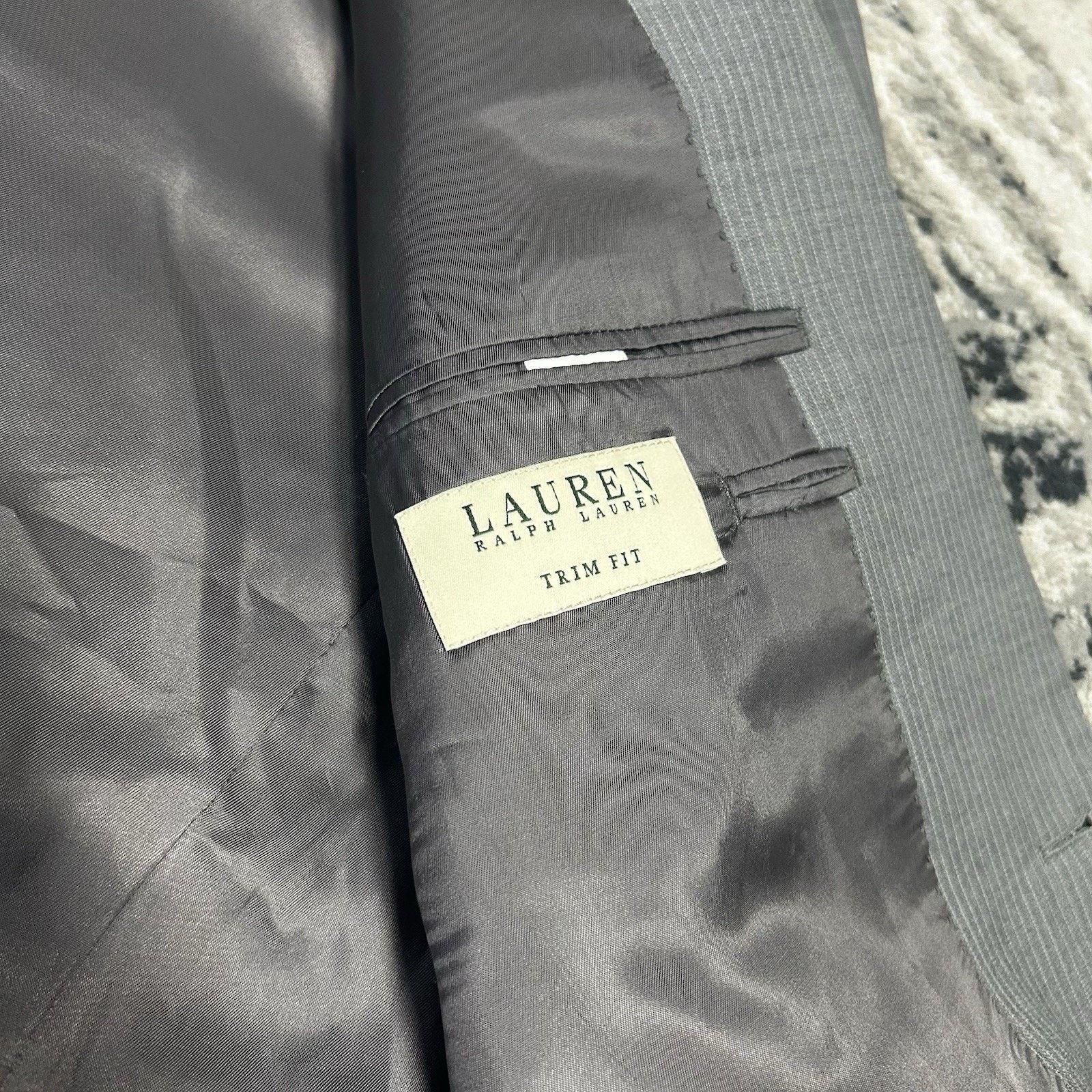 Lauren Ralph Lauren Lauren Ralph Lauren Blazer Sport Jacket 46 L Gray 100% Wool Size 46L - 4 Thumbnail