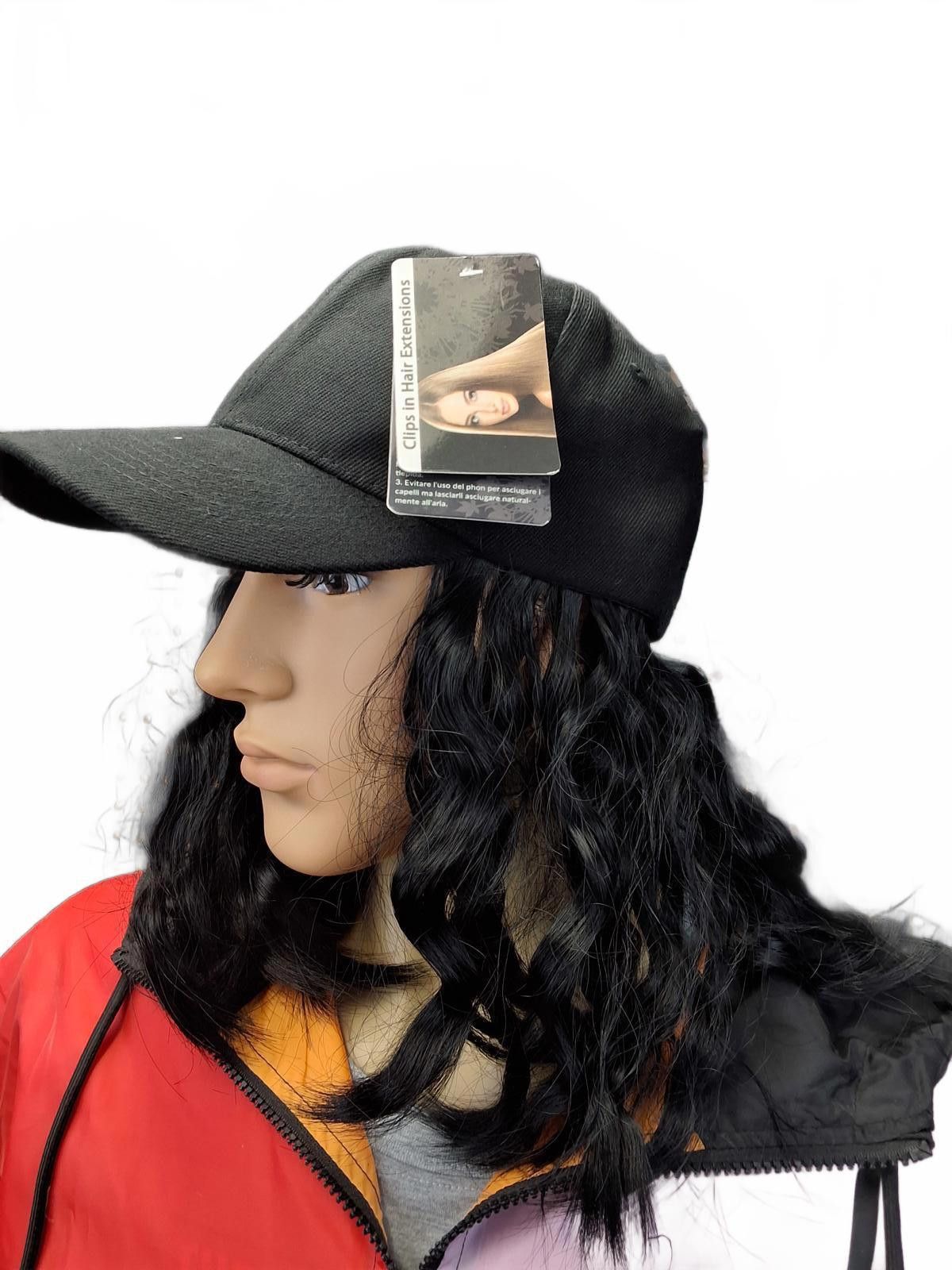 Genetic Manipulation Shinichiro Kuriya Stylish Black Baseball Cap with Natural Wavy Hair Attachment Size ONE SIZE - 2 Thumbnail