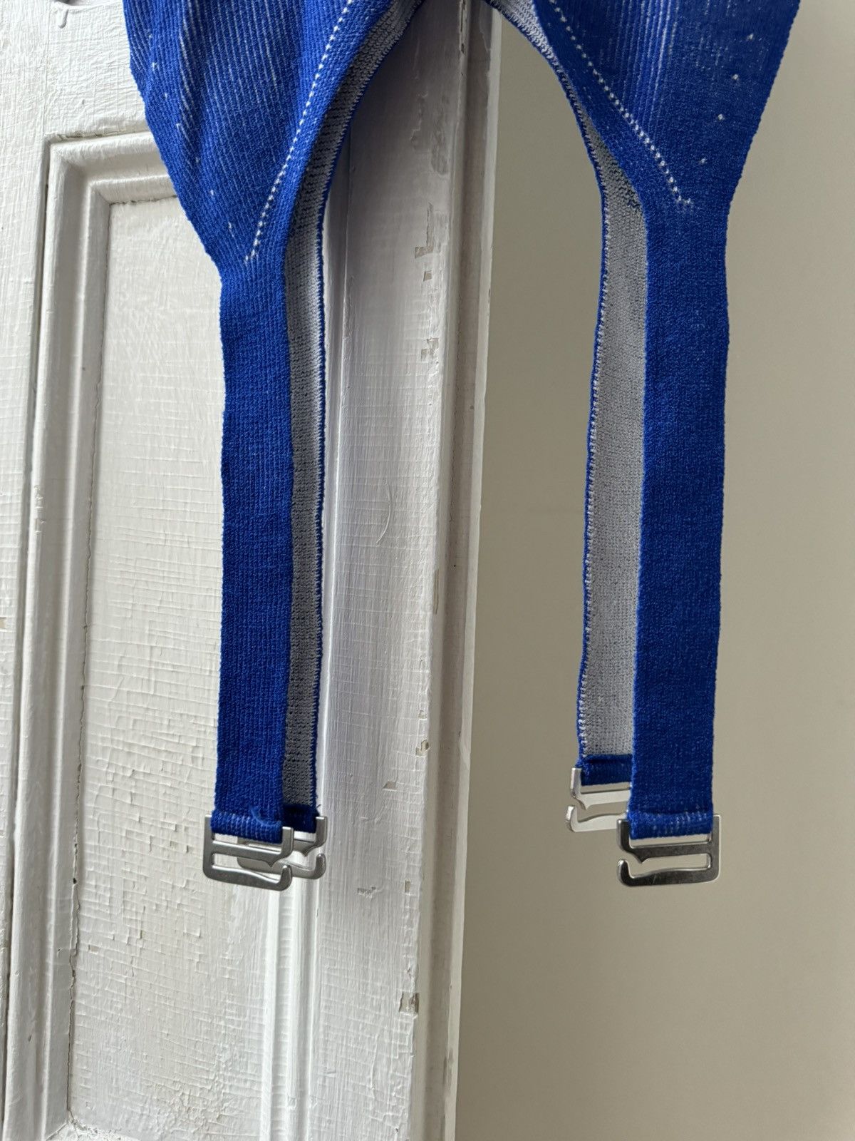 Dion Lee DION LEE Blue ribbed two-piece two-tone harness tank-top Size US XS / EU 42 / 0 - 4 Thumbnail