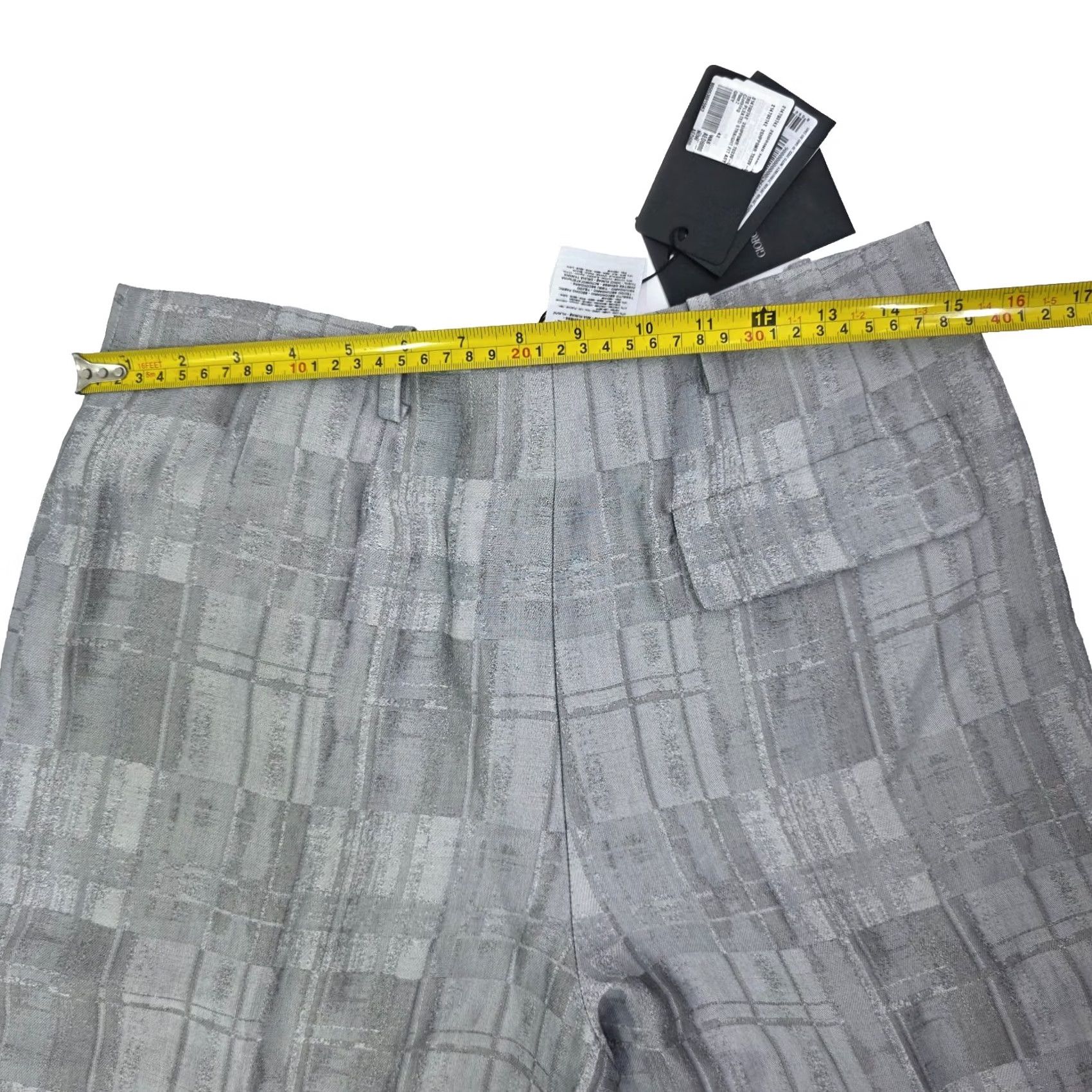 Giorgio Armani Giorgio Armani Check Motif Concealed Trousers Grey Wide Pleats Pants 42 Bnwt Mens Regular Size US 42 / EU 58 - 4 Thumbnail