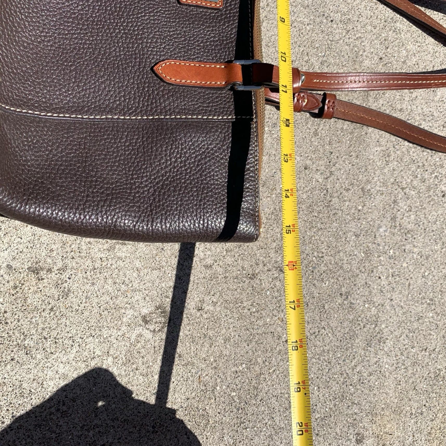 Dooney & Bourke VINTAGE Dooney & Bourke Tote Bag Women Medium Leather Pebbled Brown 2000s Designer Casual Size ONE SIZE - 5 Thumbnail