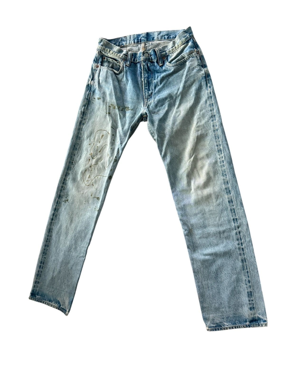 Blue Blue Japan DISTRESS FADED JAPAN BRAND VINTAGE BLUE-BLUE JAPAN SELVEDGE Size US 31 - 3 Thumbnail