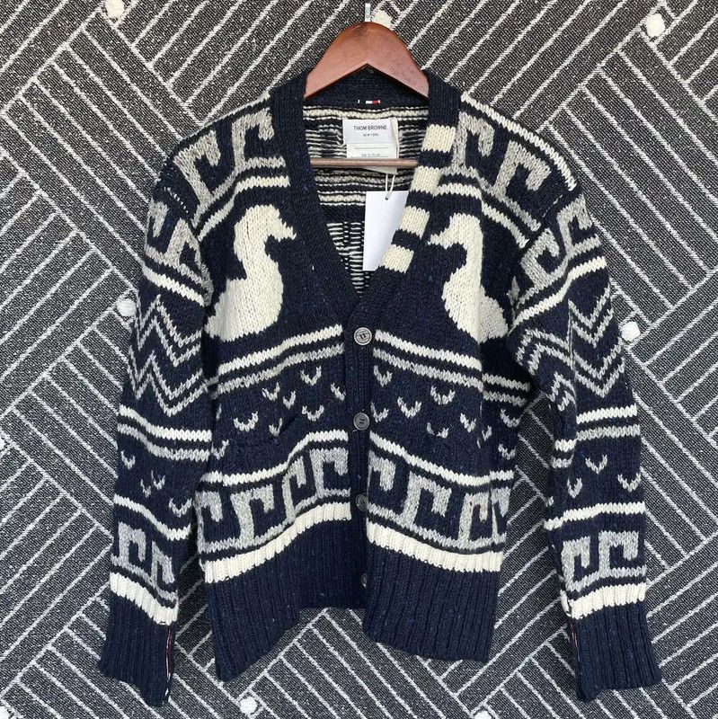 Thom Browne Thom Browne Black Cotton Men's Cardigan 0089 Size US L / EU 52-54 / 3 - 1 Thumbnail