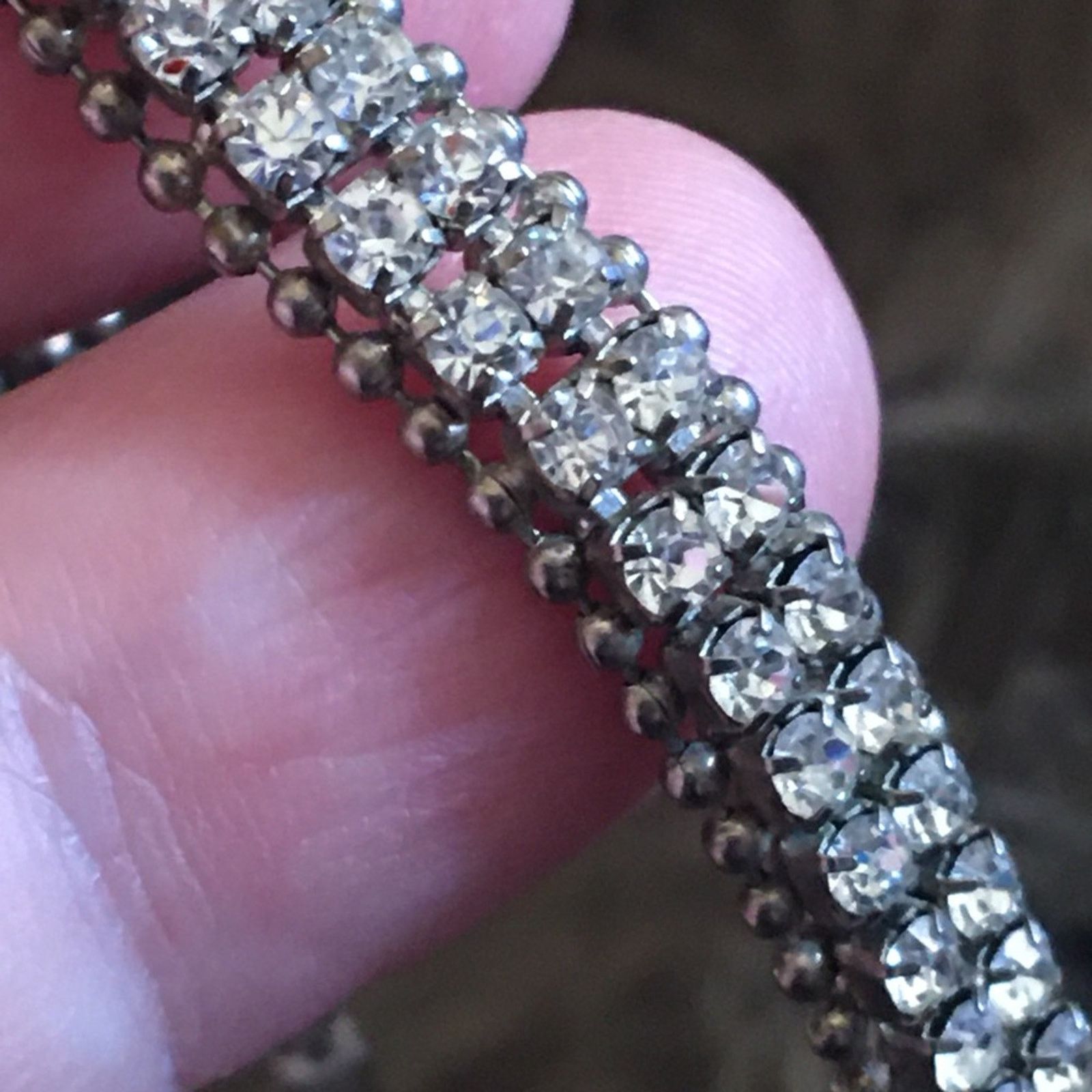 Vintage Vintage double row clear rhinestone bracelet Size ONE SIZE - 5 Thumbnail