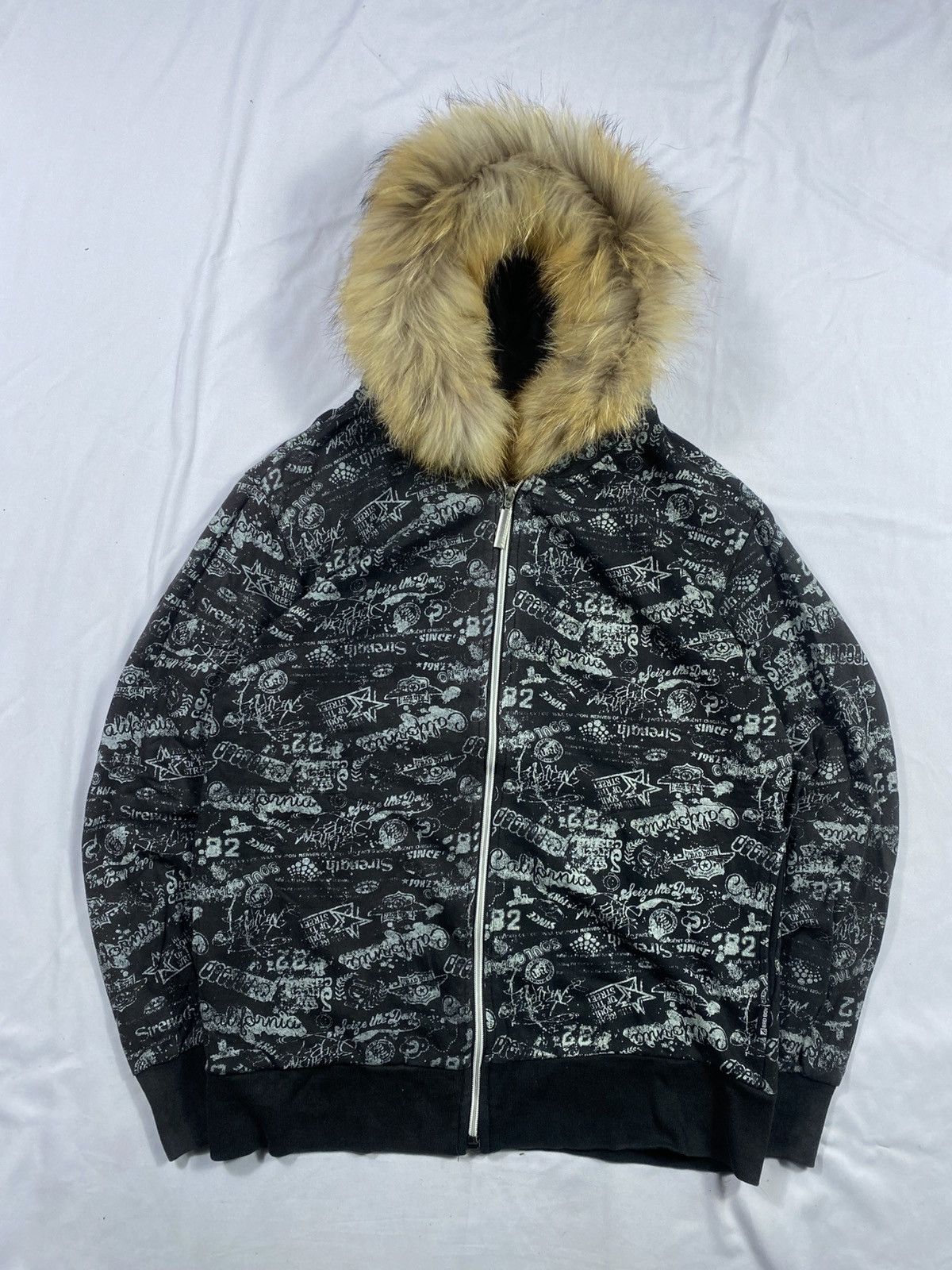 If Six Was Nine Crazy Faded Black Bad Boy fur hoodie Gothic punk Size US L / EU 52-54 / 3 - 1 Thumbnail