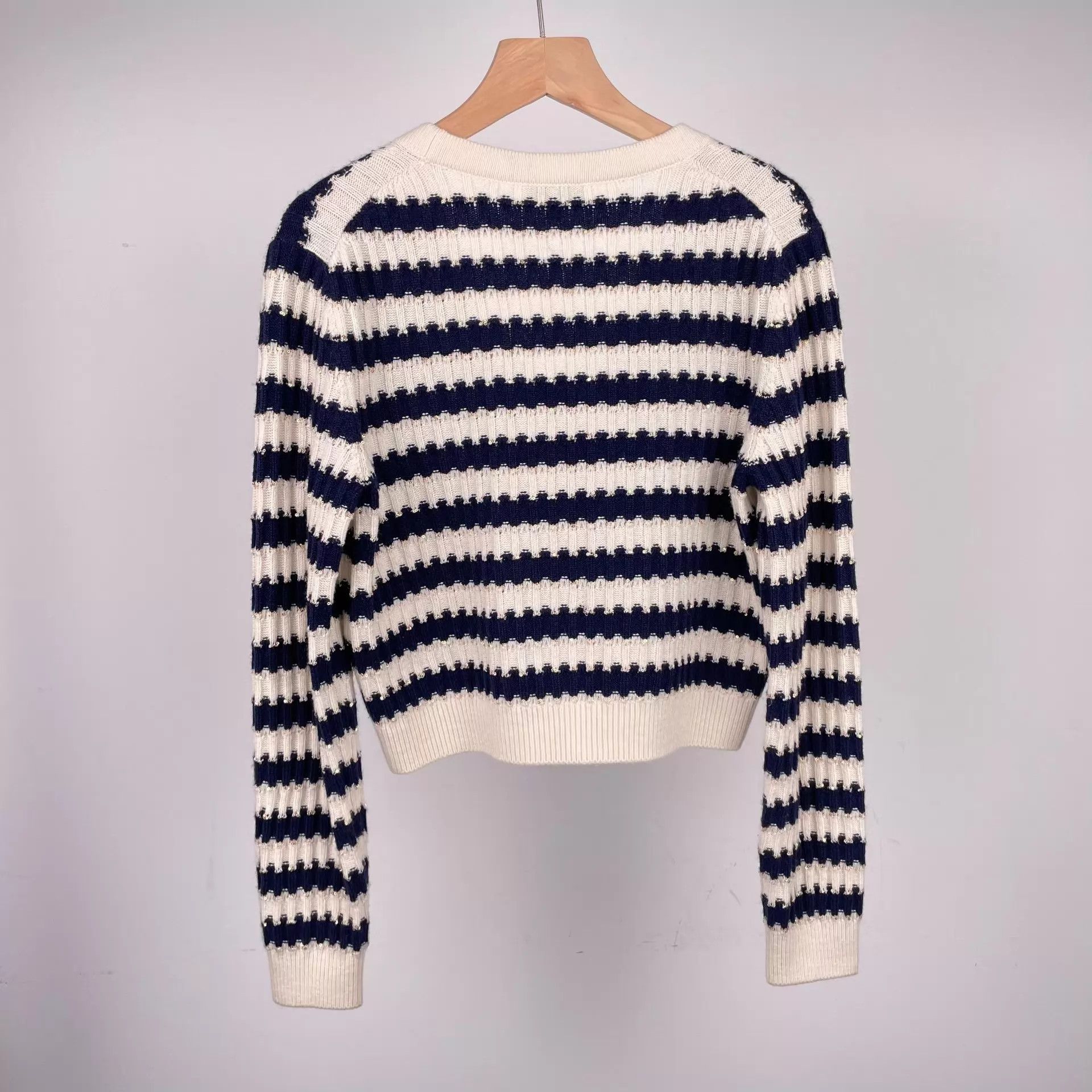 Chanel Chanel Women's Striped Sequin Knit Cardigan 38 Size S / US 4 / IT 40 - 2 Thumbnail