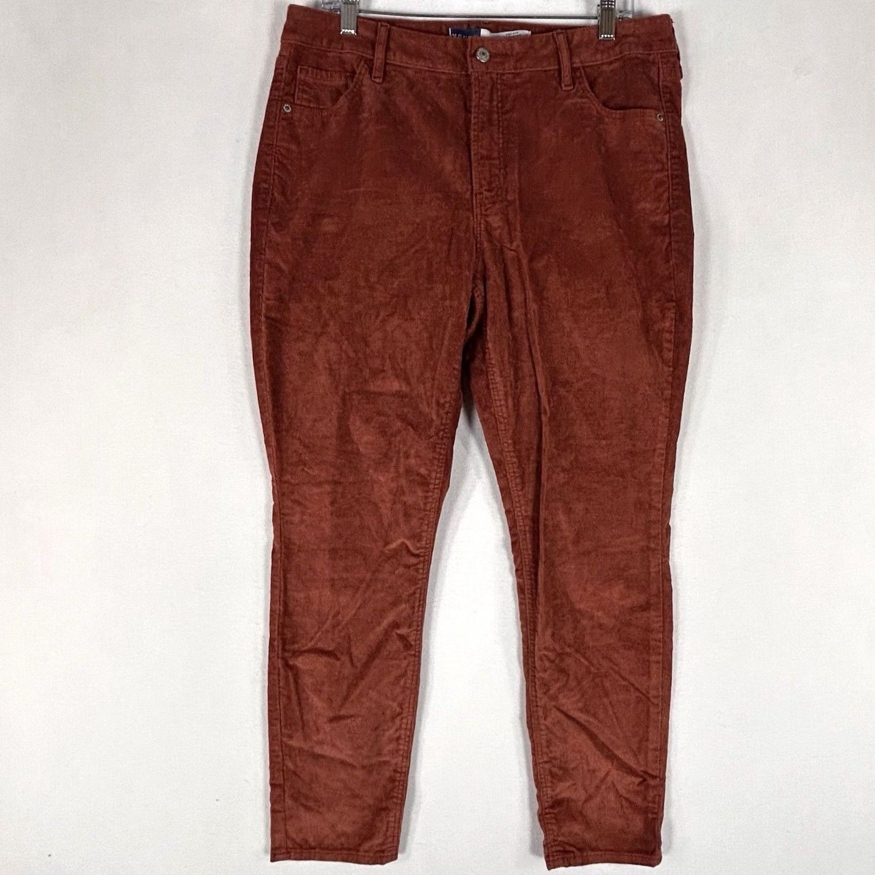 Old Navy Old Navy High Rise Rockstar Corduroy Pants 14P Petite Women Skinny Inseam 27 Orange Dress Pants Pockets Size 36" / US 14 / IT 50 - 2 Thumbnail