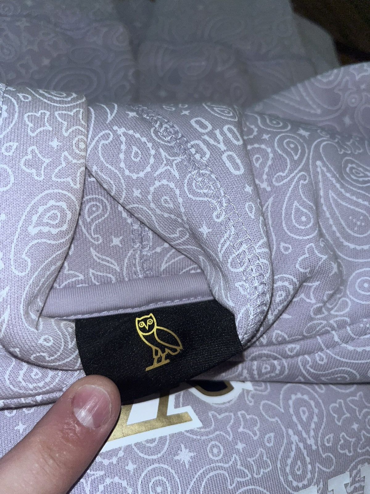 October's Very Own OVO fw22 Lavender Paisley Hoodie Size US M / EU 48-50 / 2 - 3 Thumbnail