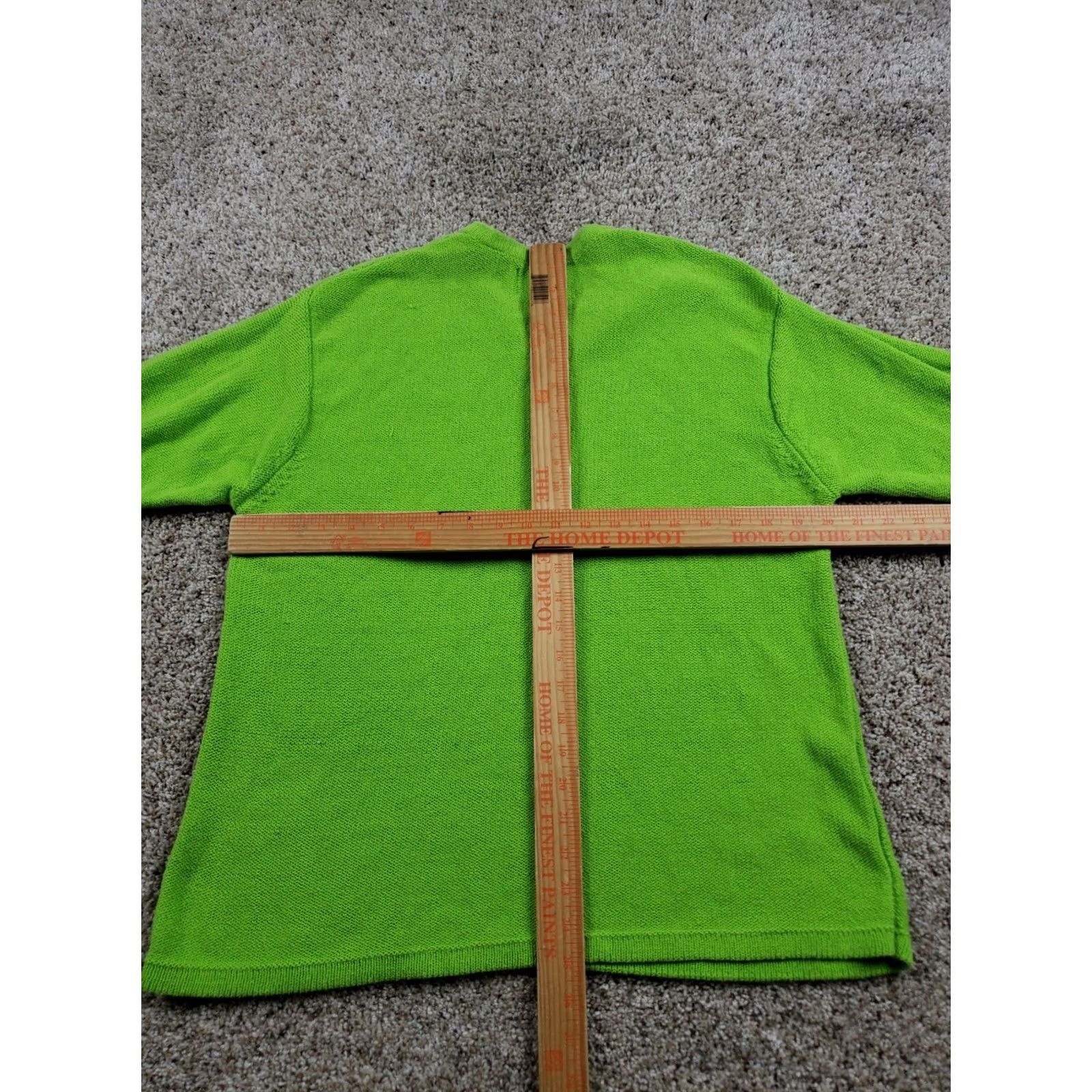 Gap VINTAGE Gap Knit Sweater Womens Medium Green V-Neck Long Sleeve 90s Pullover Casual Knit Heavyweight Cotton Ramie Size M / US 6-8 / IT 42-44 - 7 Thumbnail