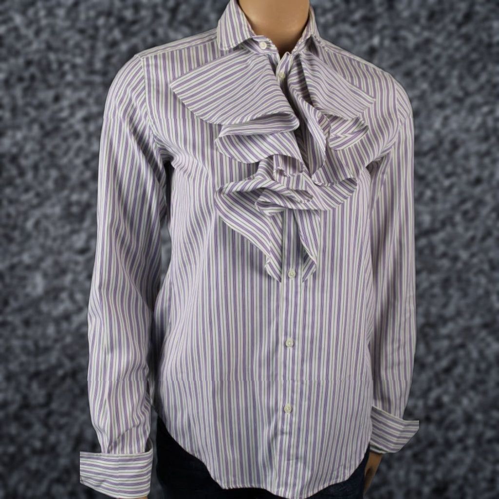 Ralph Lauren Ralph Lauren PURPLE RUFFLE SHIRT BLOUSE NWT 8 Size M / US 6-8 / IT 42-44 - 1 Thumbnail