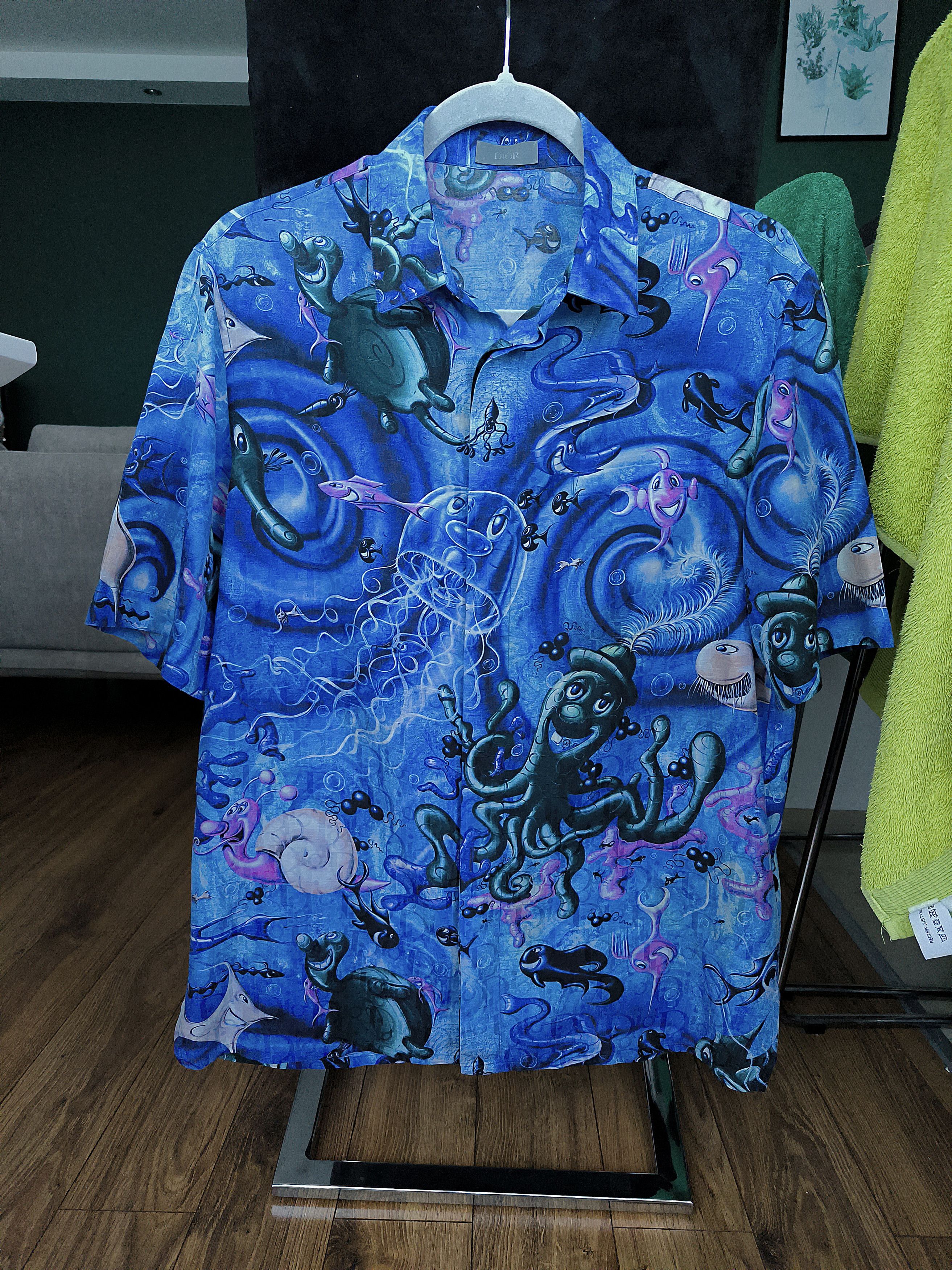 Dior x Kenny Scharf Sealife 'Blue Swirl' Shirt