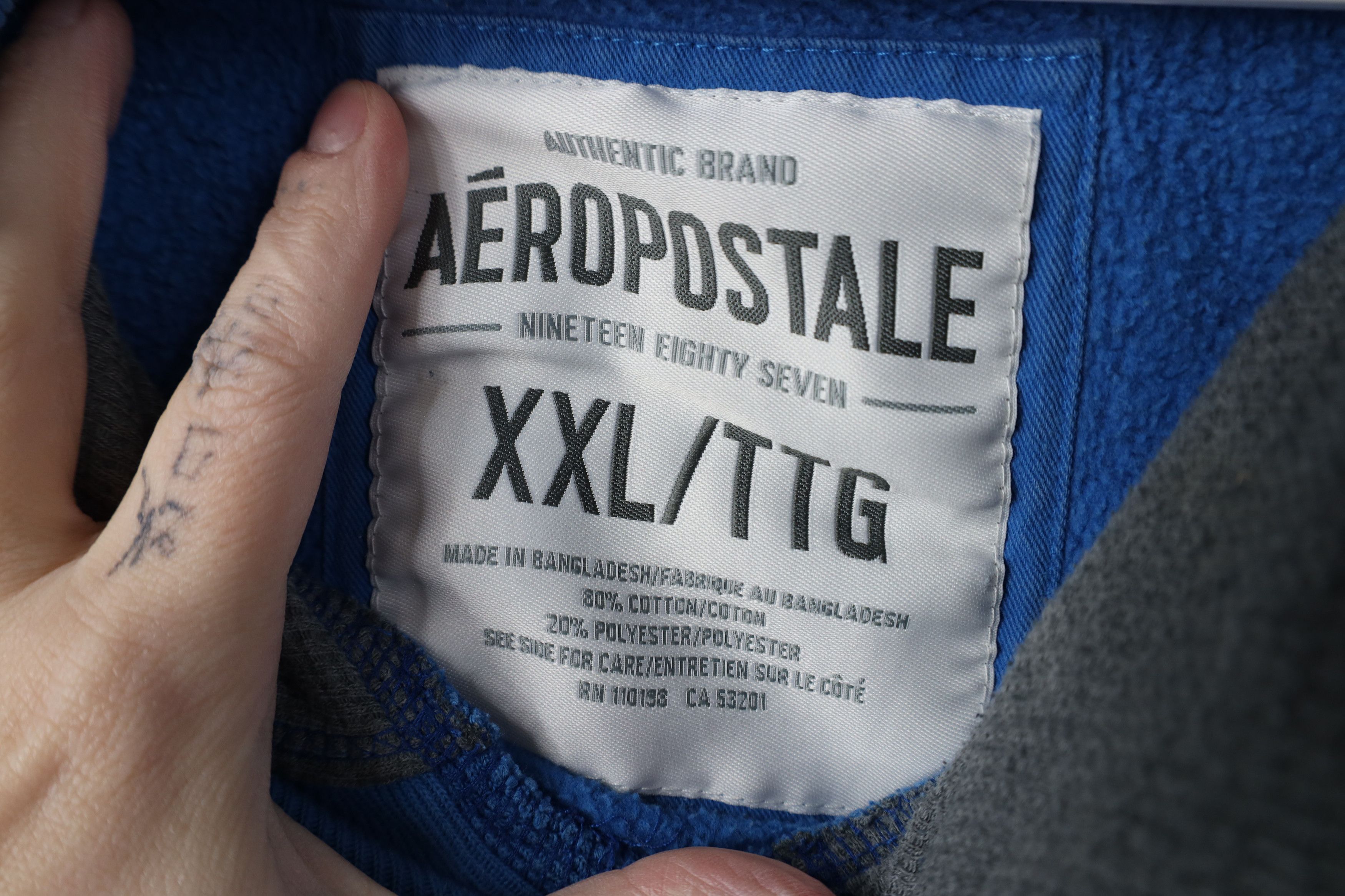 Aeropostale Vintage 90s Y2K Aeropostale Heavyweight Hoodie Sweatshirt Size US XXL / EU 58 / 5 - 7 Thumbnail