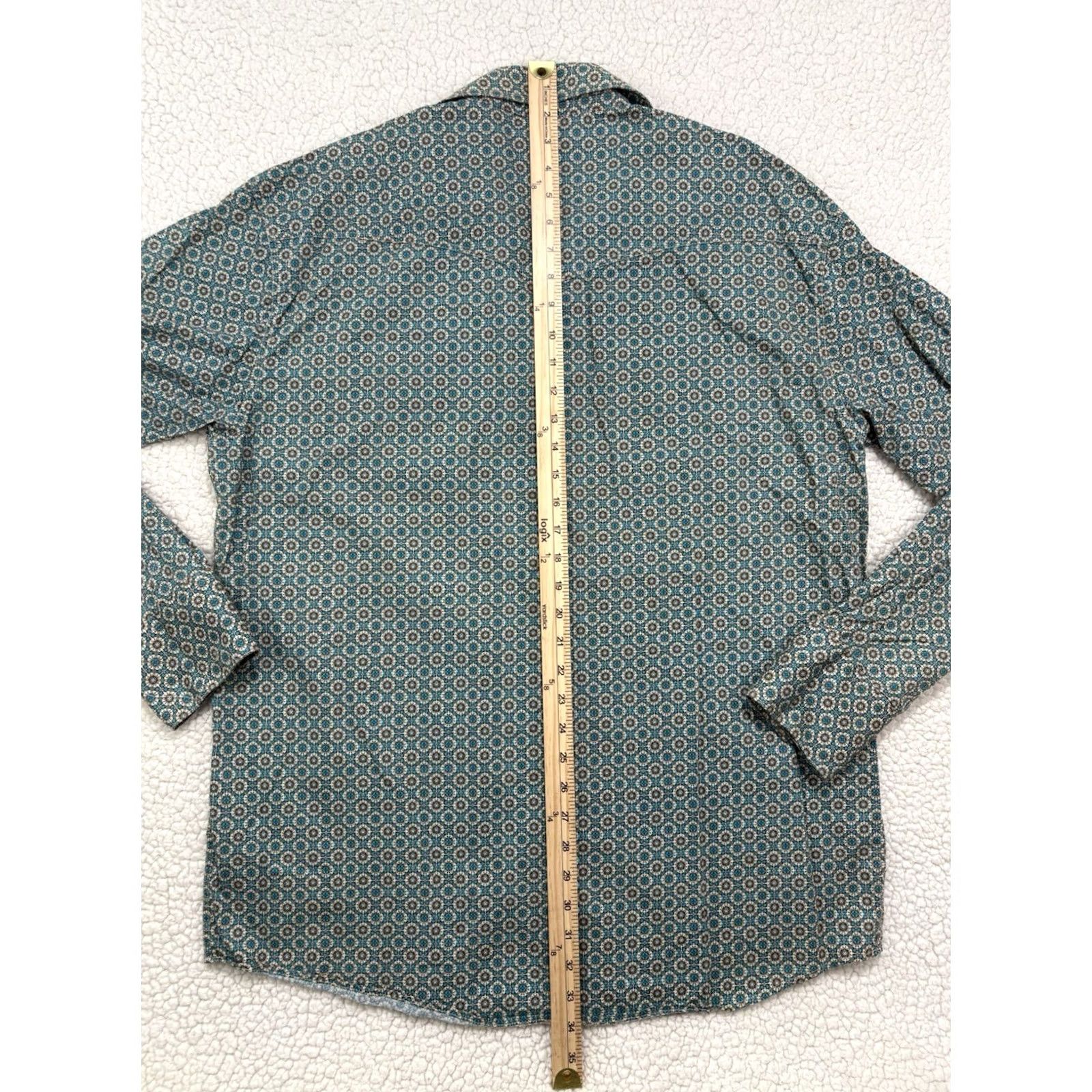 Roper Roper Cotton Long Sleeve Western Shirt Mens L Blue Aztec Cowboy Button-Up Snap Collar Geometric Pattern Casual Regular Size US L / EU 52-54 / 3 - 6 Thumbnail
