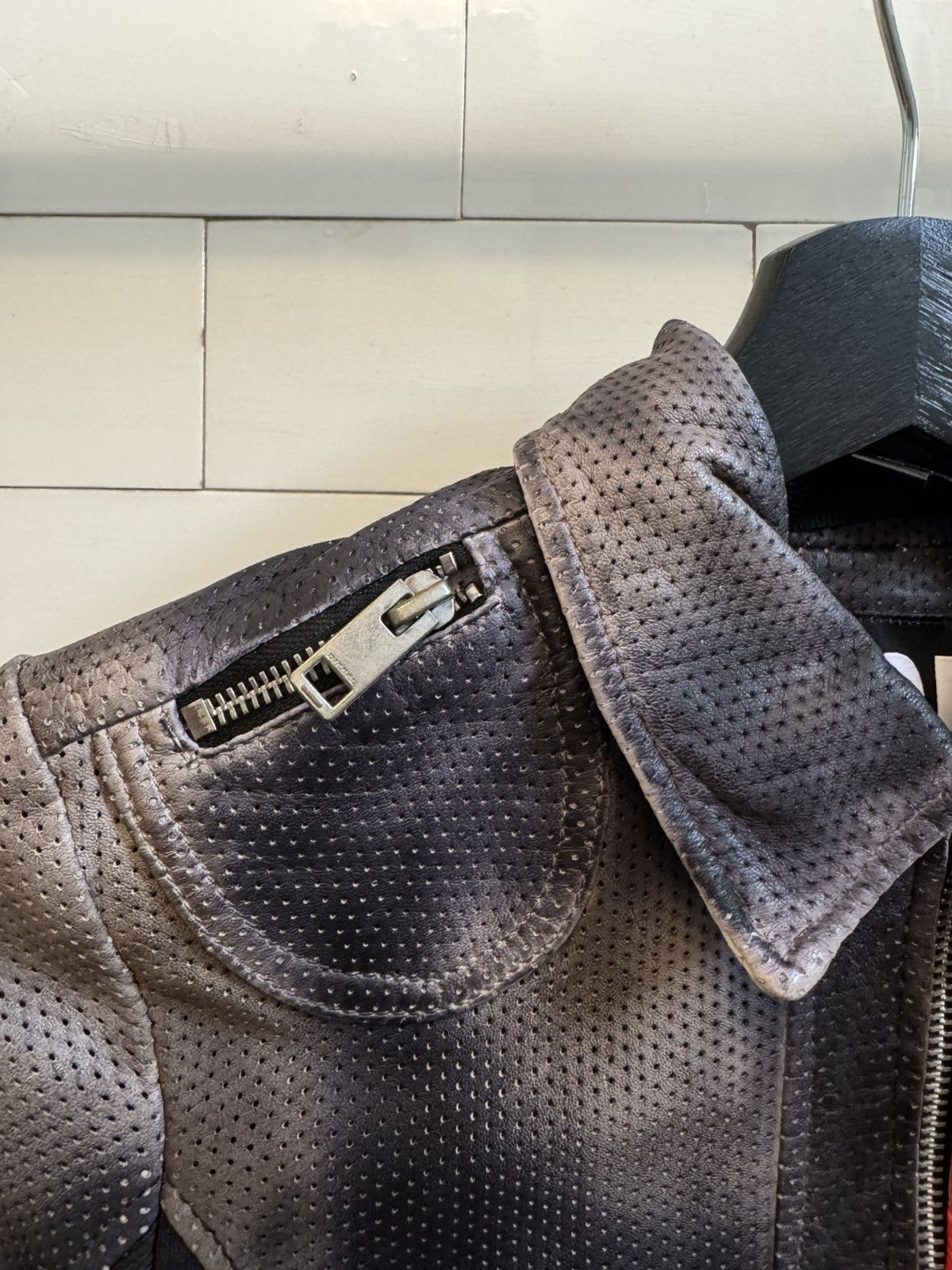 Diesel Panelled perforated-leather jacket Size XS / US 0-2 / IT 36-38 - 14 Thumbnail