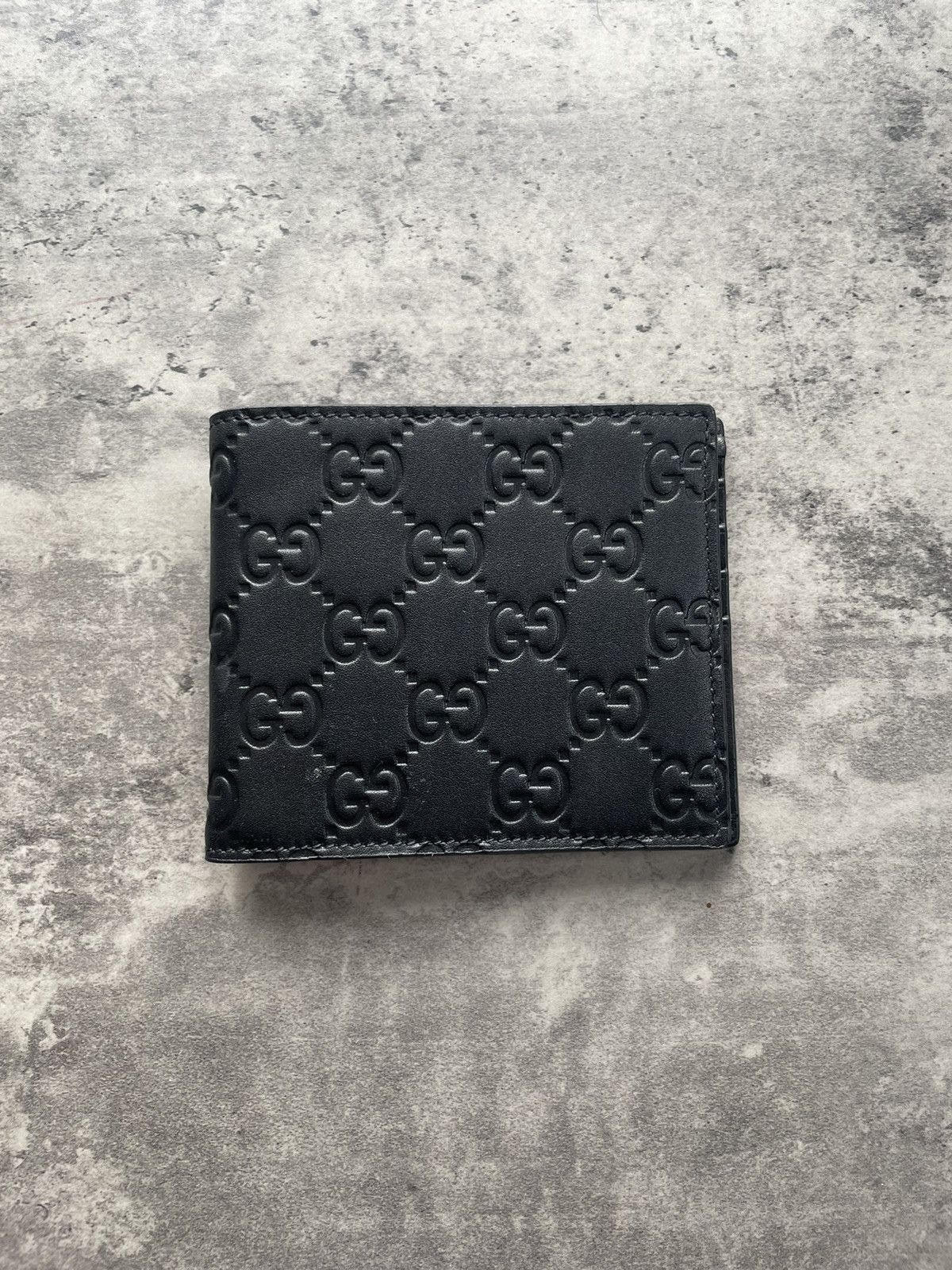 Black Gucci Bifold Wallet Embossed Guccisimma RRP £430