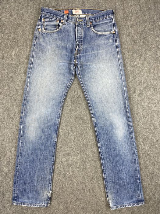 Hype Distressed Blue Vintage Levi's 501 Jeans 32x33 Denim -JN2400 | Grailed