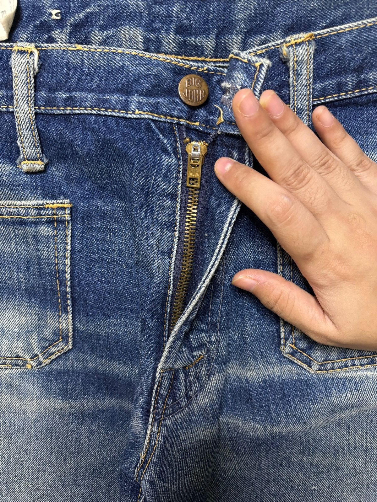 Japanese Brand Vintage Japanese Brand Faded Blue Wash Bell Bottom Jeans Size 31" - 3 Thumbnail