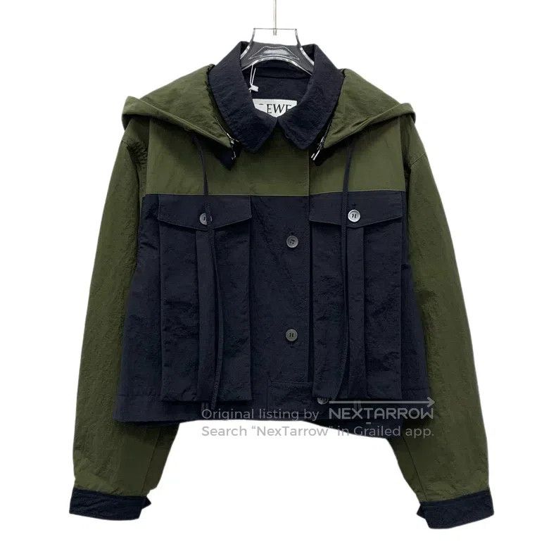 Loewe Loewe Multicolor Hooded Drawstring Long Sleeve Work Jacket Size XS / US 0-2 / IT 36-38 - 1 Thumbnail