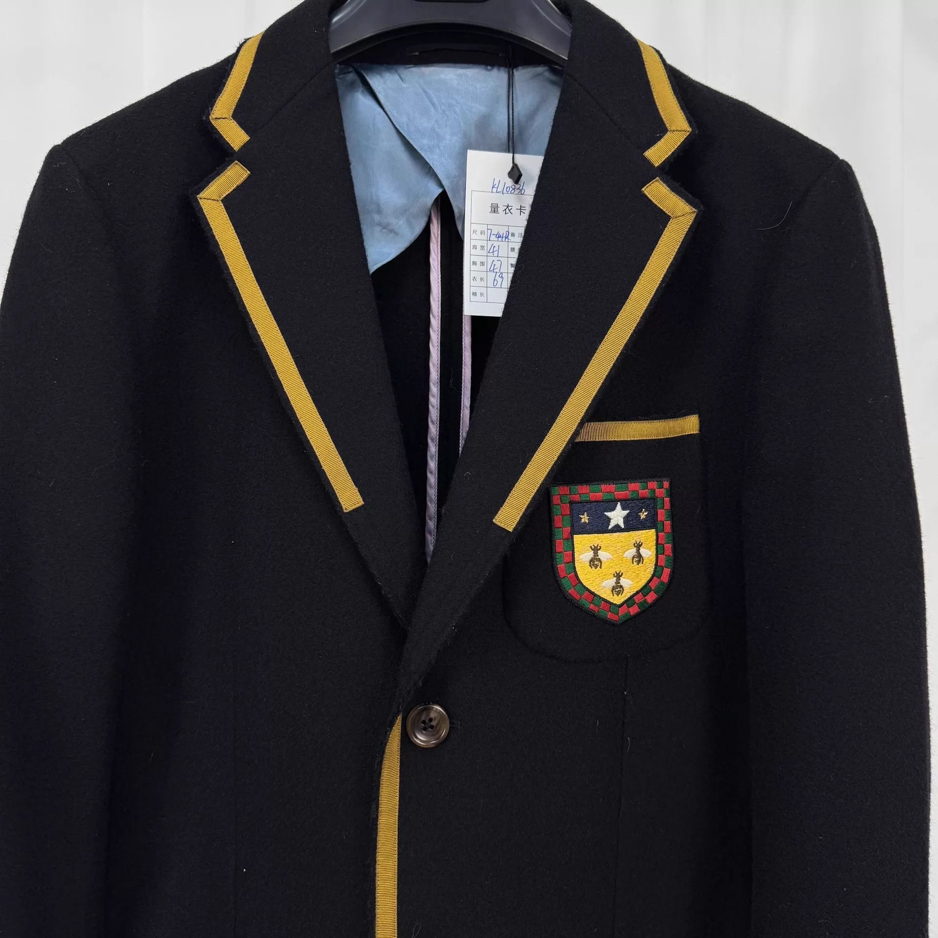 Gucci Gucci Shield Bee Wool Blazer 44 99 New Size 44R - 3 Thumbnail