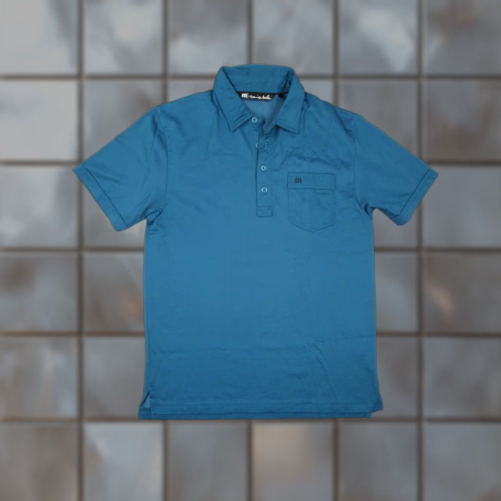 TravisMathew TravisMathew Mens Polo Shirt Blue Teal Pima Cotton Blend Short Sleeve M Size US M / EU 48-50 / 2 - 1 Thumbnail
