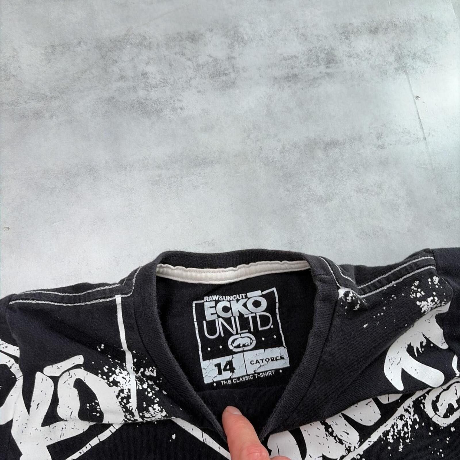 Ecko Unltd. Y2K Black Ecko Unltd Grunge Gothic Skater T-Shirt Size S / US 4 / IT 40 - 5 Thumbnail