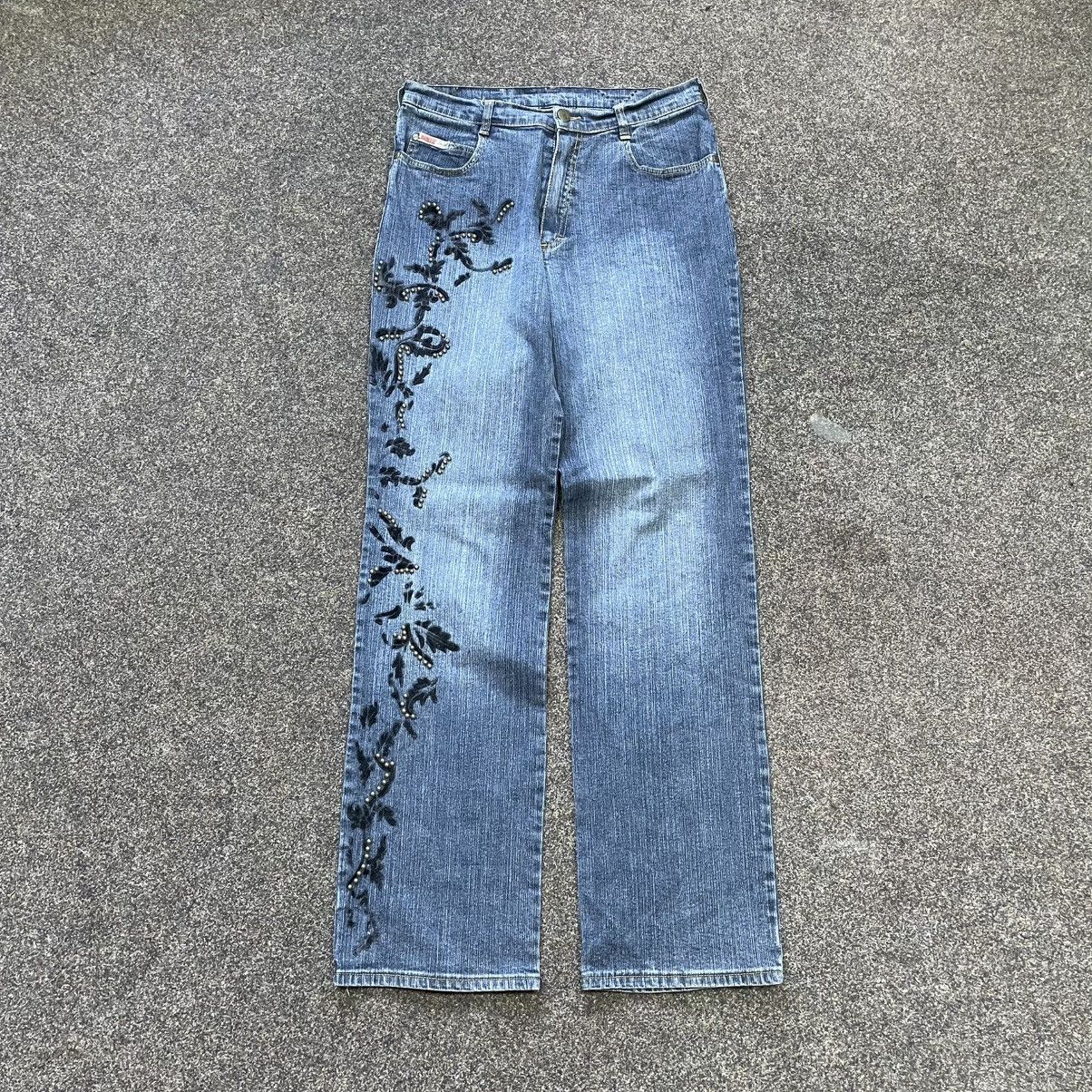 Vintage Vintage Y2K Baggy Wide Leg Distressed Jeans Skate Grunge Size 34" / US 12 / IT 48 - 1 Thumbnail
