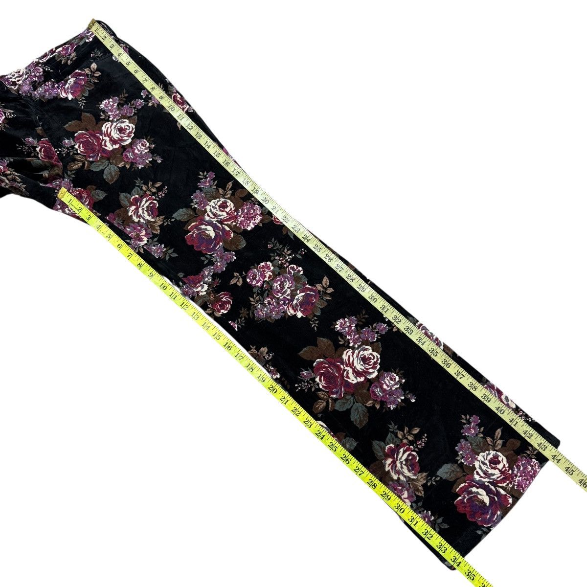 Tornado Mart Tornado Mart Velvet Floral Flare Pants Size 30" / US 8 / IT 44 - 16 Thumbnail