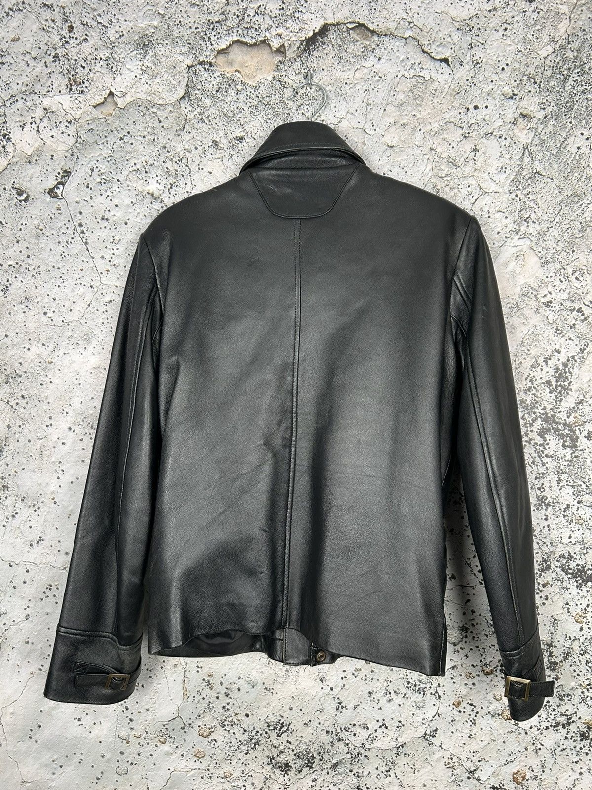 Vintage Genuine Leather Jacket 90s Boxy Punk Avant Garde