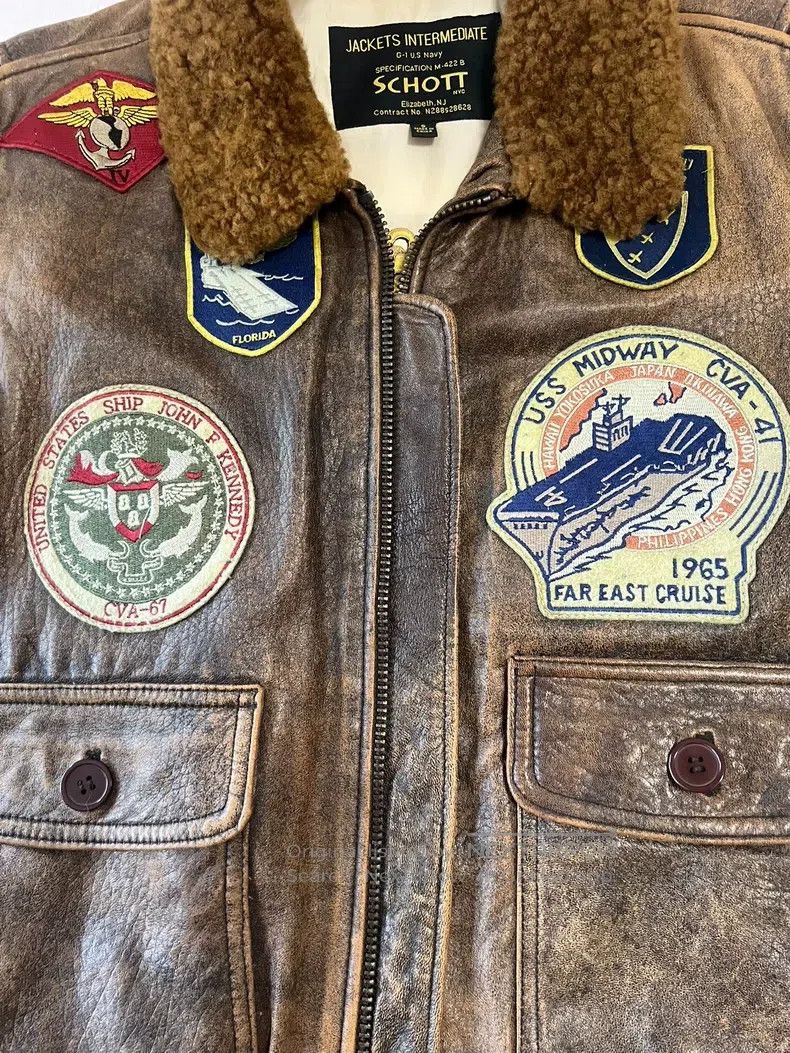 Schott Schott G1 Navy Flight Jacket Size US S / EU 44-46 / 1 - 3 Thumbnail