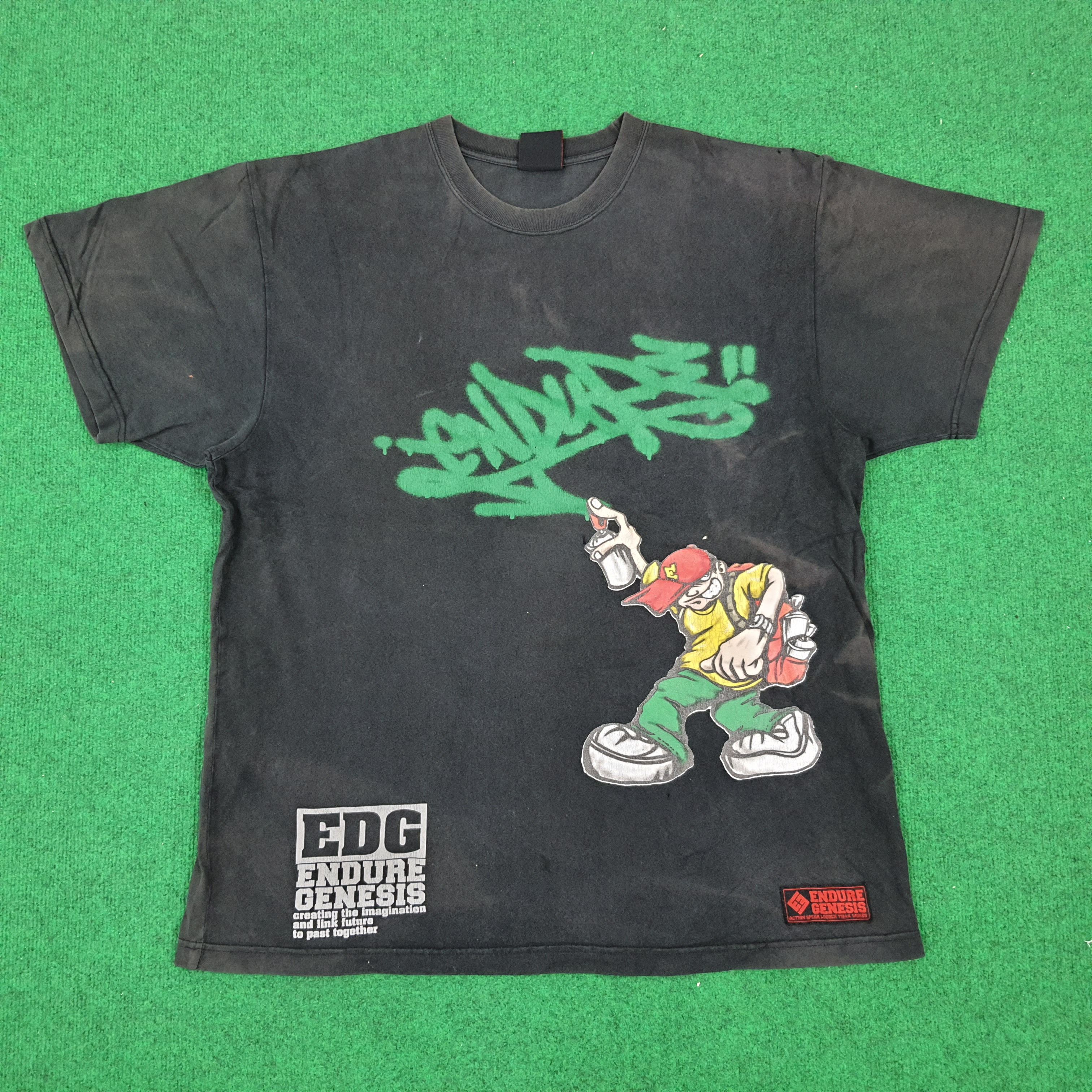 Vintage Vintage Endure Genesis EDG Streetwear Skate Tshirt Size US XL / EU 56 / 4 - 1 Thumbnail
