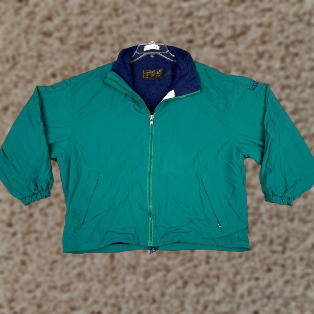 Eddie Bauer VINTAGE Eddie Bauer Jacket Womens Large Teal Full Zip Fleece Lined Nylon Shell Size L / US 10 / IT 46 - 1 Thumbnail